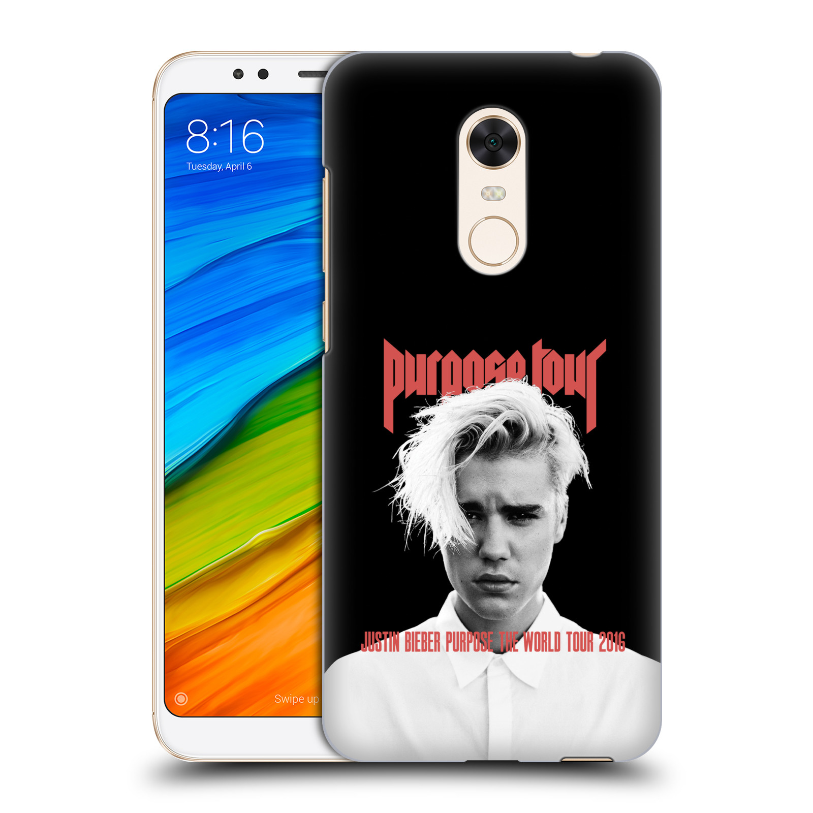 HEAD CASE plastový obal na mobil Xiaomi Redmi 5 PLUS Justin Bieber foto Purpose tour černé pozadí