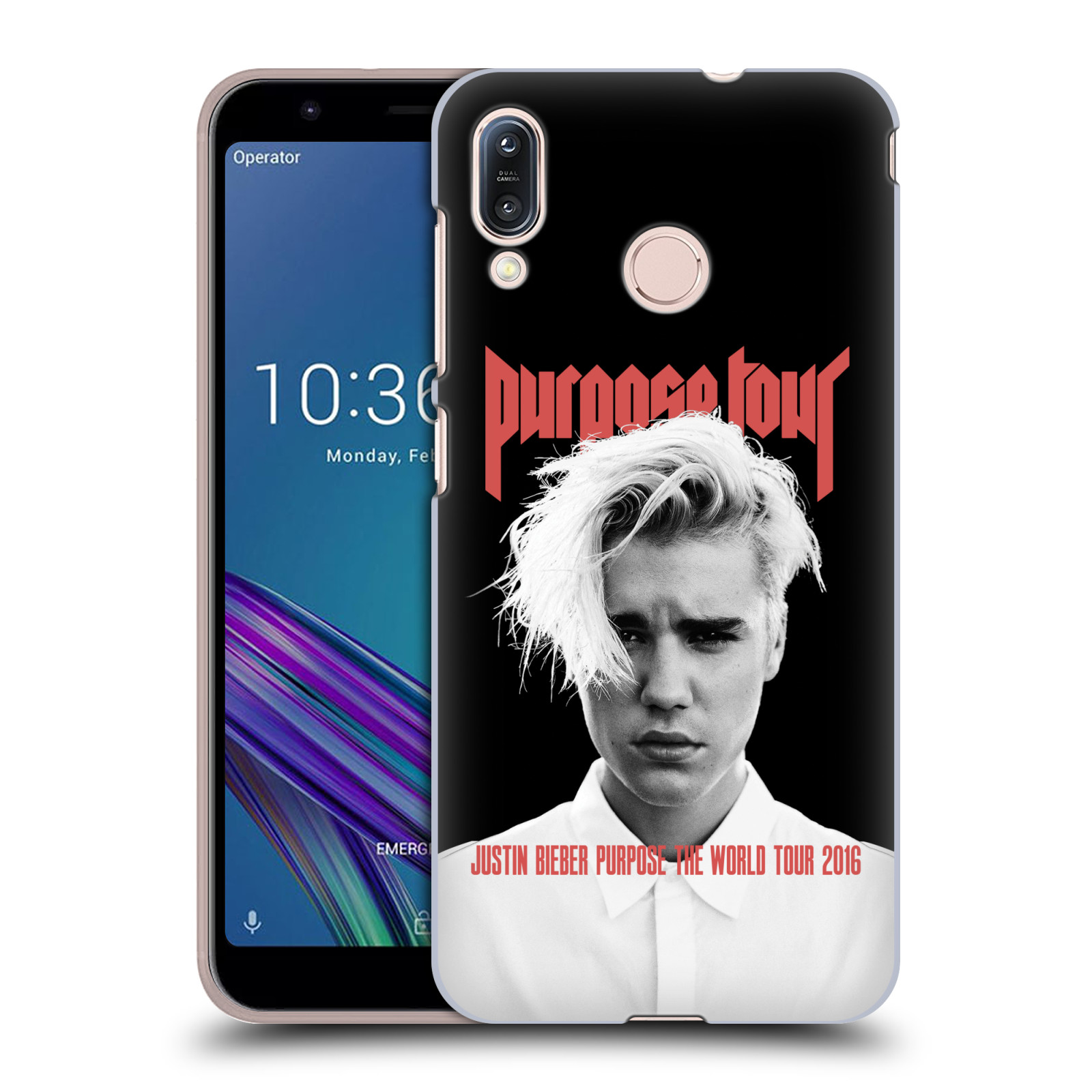 Pouzdro na mobil Asus Zenfone Max M1 (ZB555KL) - HEAD CASE - Justin Bieber foto Purpose tour černé pozadí