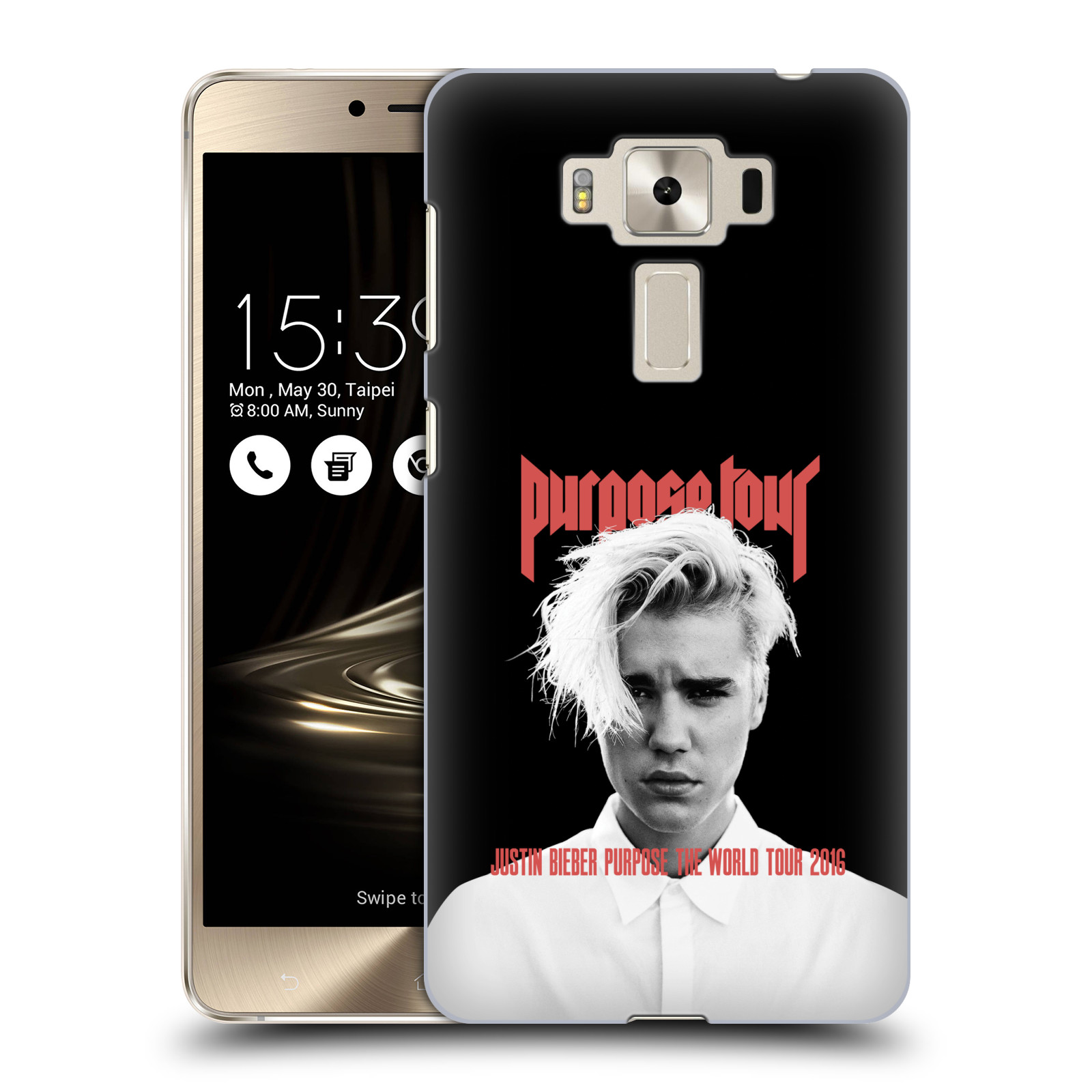 HEAD CASE plastový obal na mobil Asus Zenfone 3 DELUXE ZS550KL Justin Bieber foto Purpose tour černé pozadí