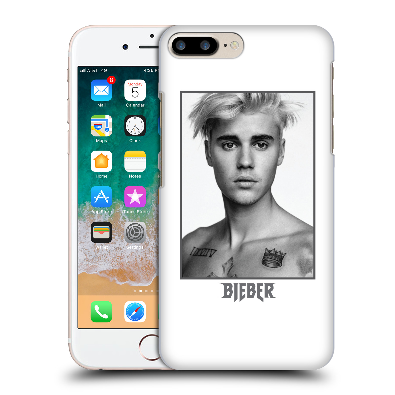 Plastové pouzdro pro mobil Apple Iphone 8 PLUS Justin Bieber foto Purpose tour
