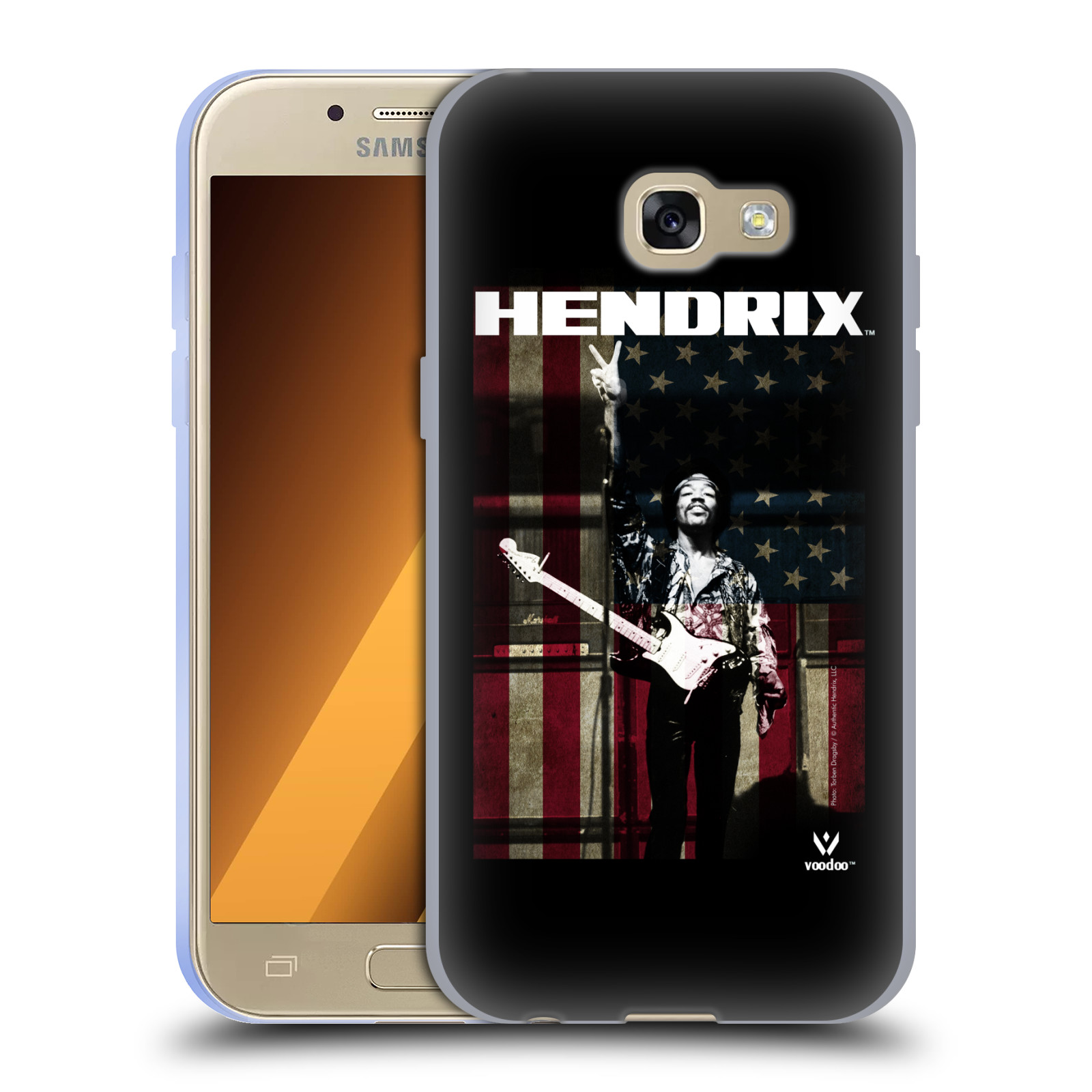 HEAD CASE silikonový obal na mobil Samsung Galaxy A3 2017 (A320) Jimi Hendrix Americká vlajka