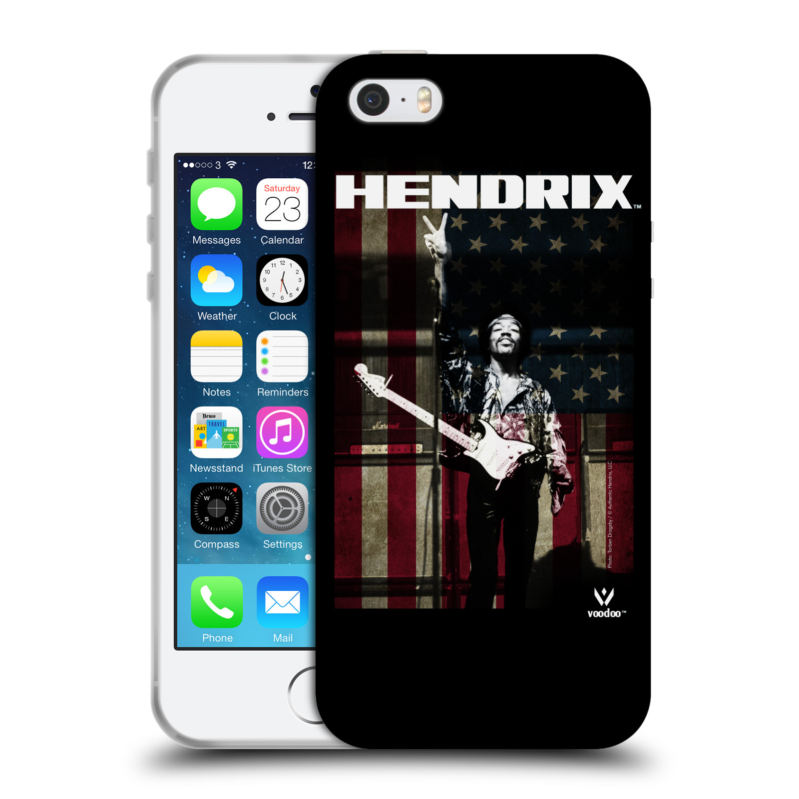 HEAD CASE silikonový obal na mobil Apple Iphone 5/5S Jimi Hendrix Americká vlajka