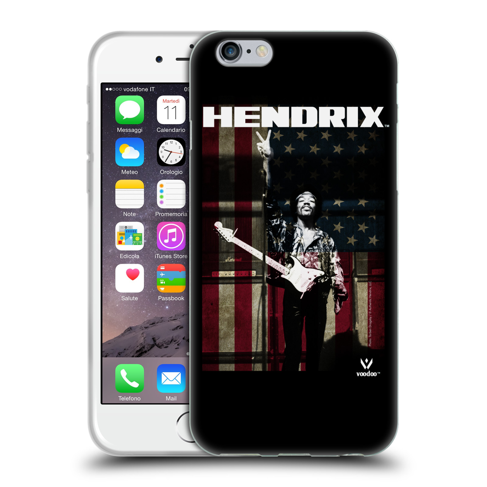HEAD CASE silikonový obal na mobil Apple Iphone 6/6S Jimi Hendrix Americká vlajka