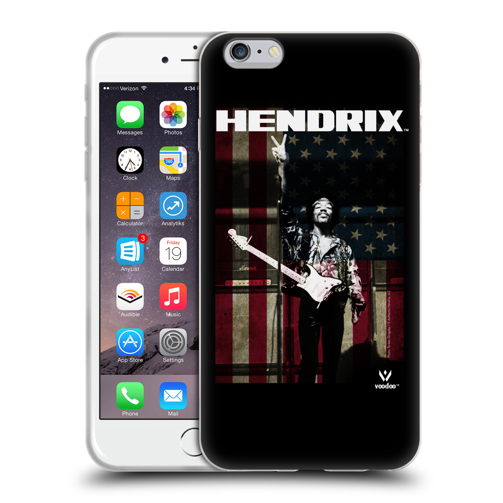 HEAD CASE silikonový obal na mobil Apple Iphone 6/6S PLUS Jimi Hendrix Americká vlajka