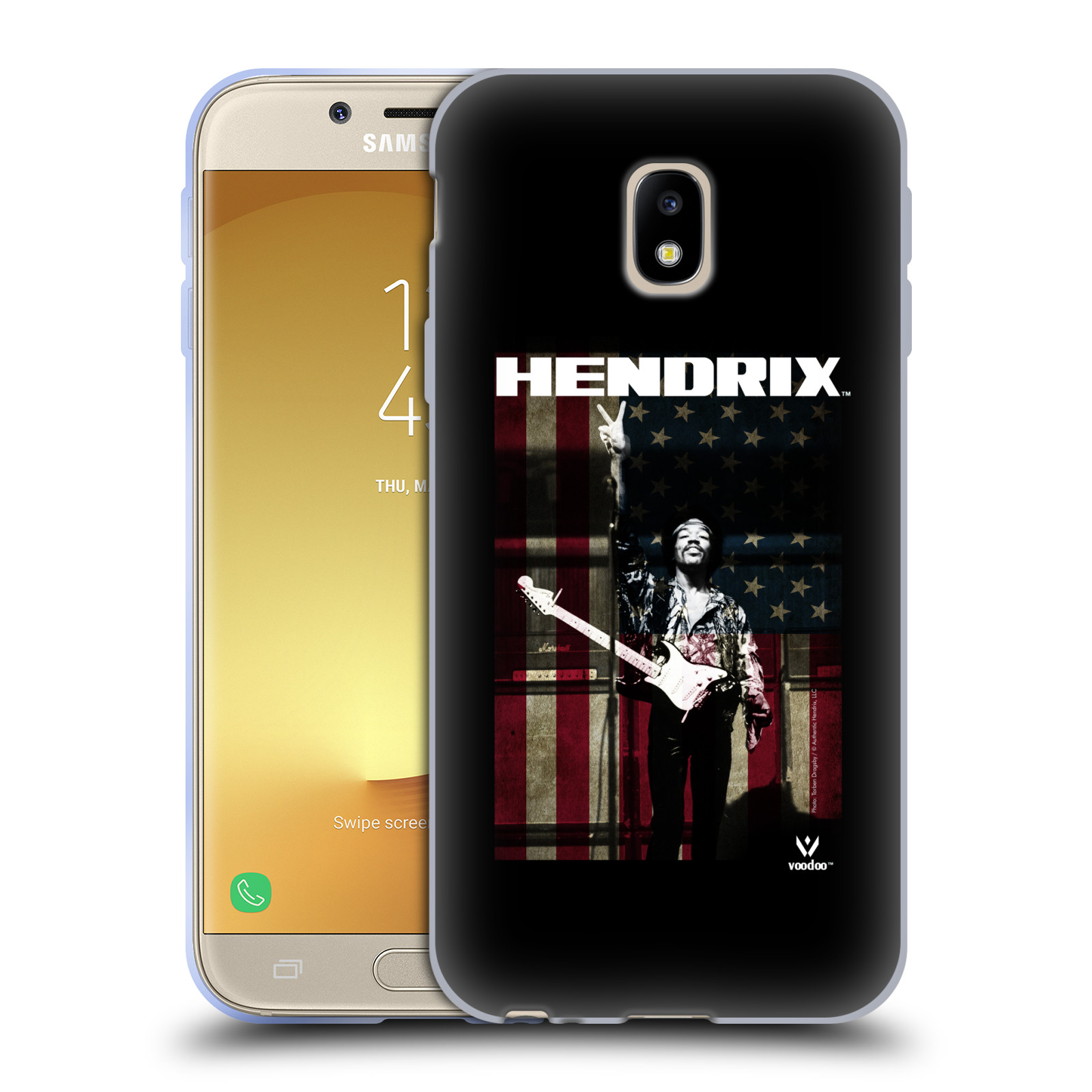 HEAD CASE silikonový obal na mobil Samsung Galaxy J3 2017 (J330, J330F) Jimi Hendrix Americká vlajka