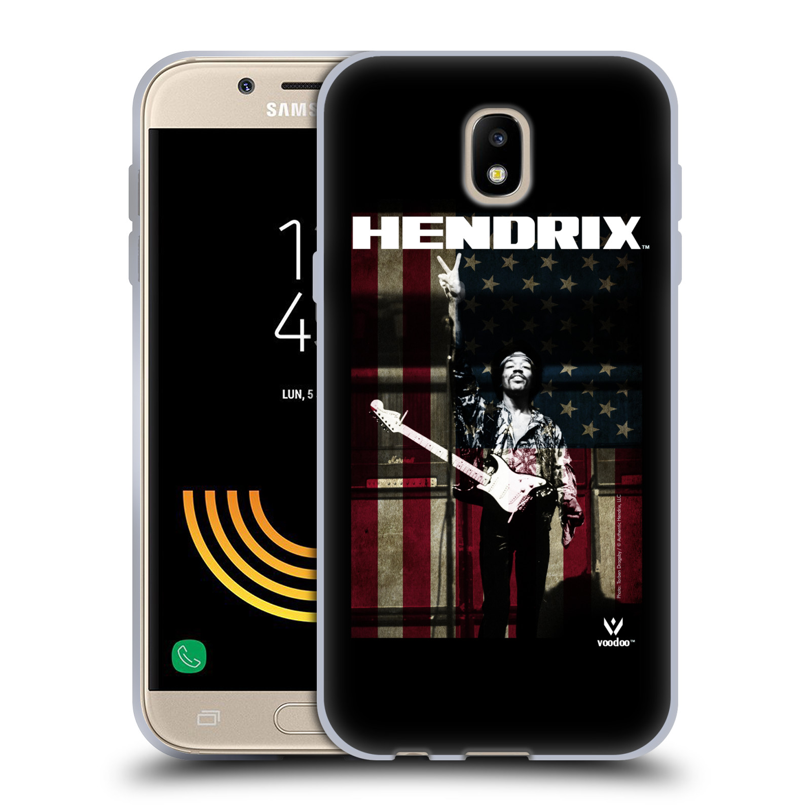 HEAD CASE silikonový obal na mobil Samsung Galaxy J5 2017 Jimi Hendrix Americká vlajka