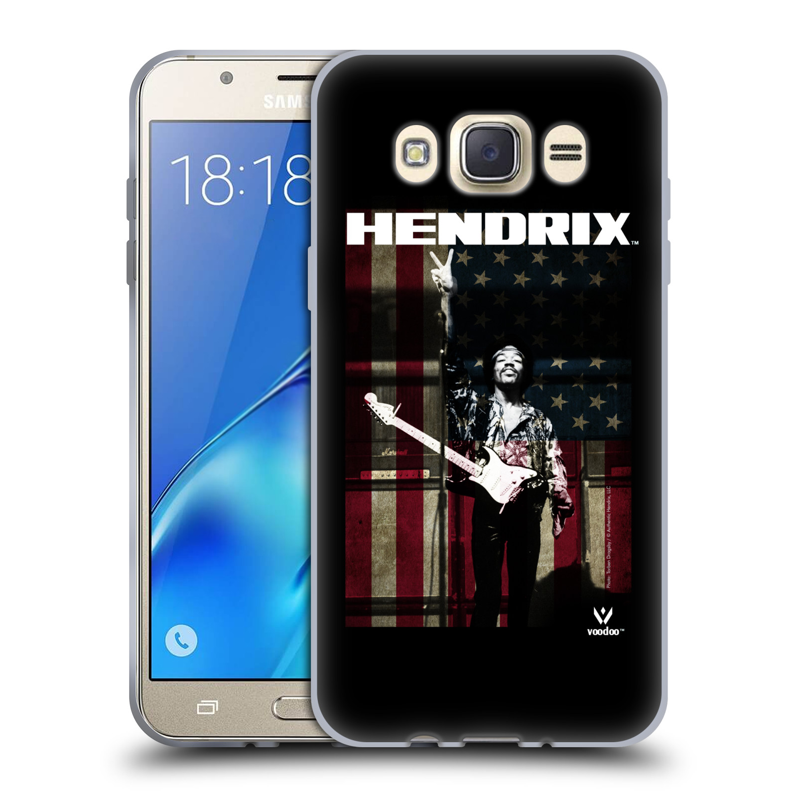 HEAD CASE silikonový obal na mobil Samsung Galaxy J7 2016 Jimi Hendrix Americká vlajka