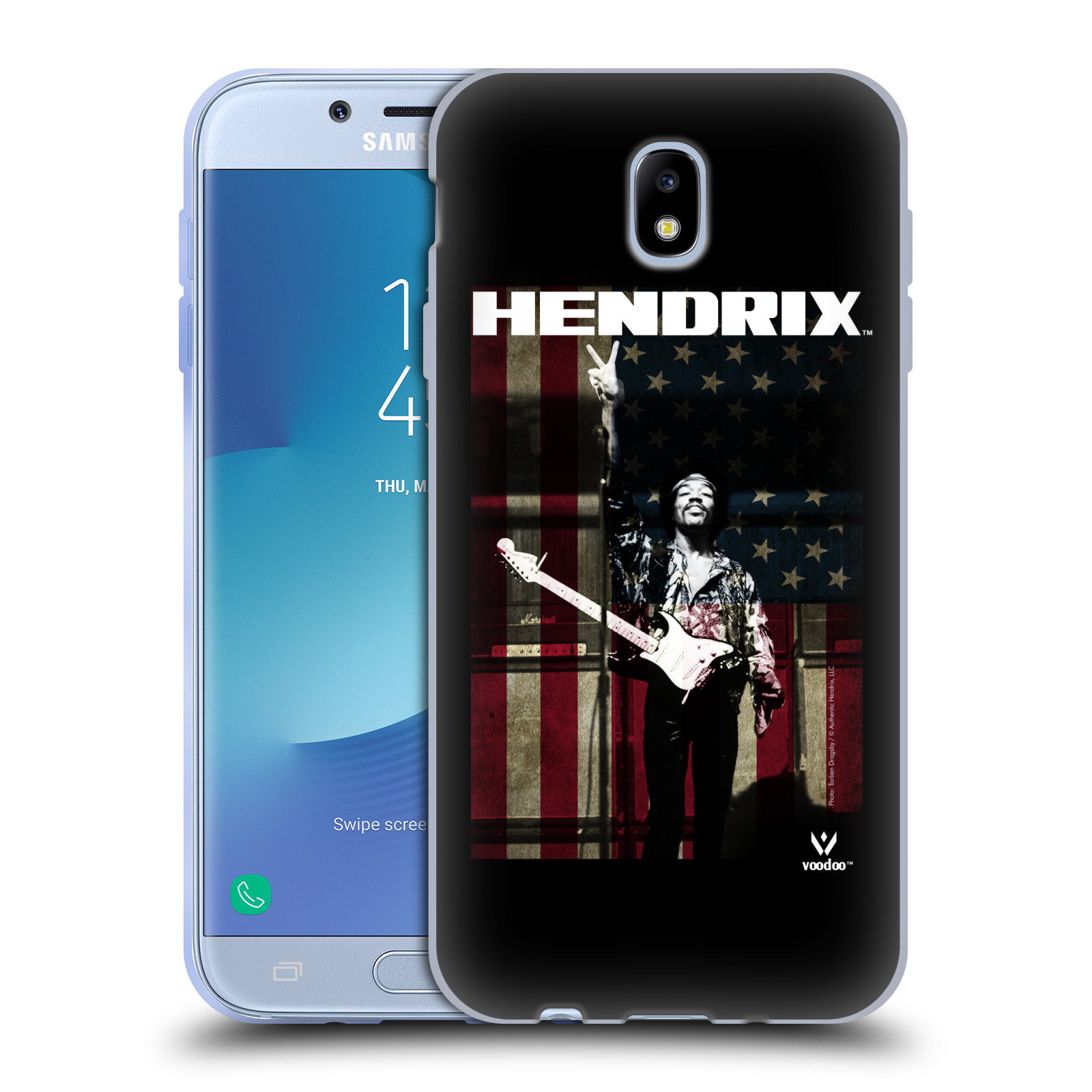 HEAD CASE silikonový obal na mobil Samsung Galaxy J7 2017 Jimi Hendrix Americká vlajka