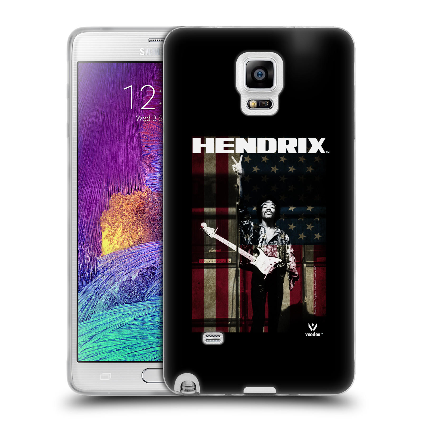 HEAD CASE silikonový obal na mobil Samsung Galaxy Note 4 Jimi Hendrix Americká vlajka
