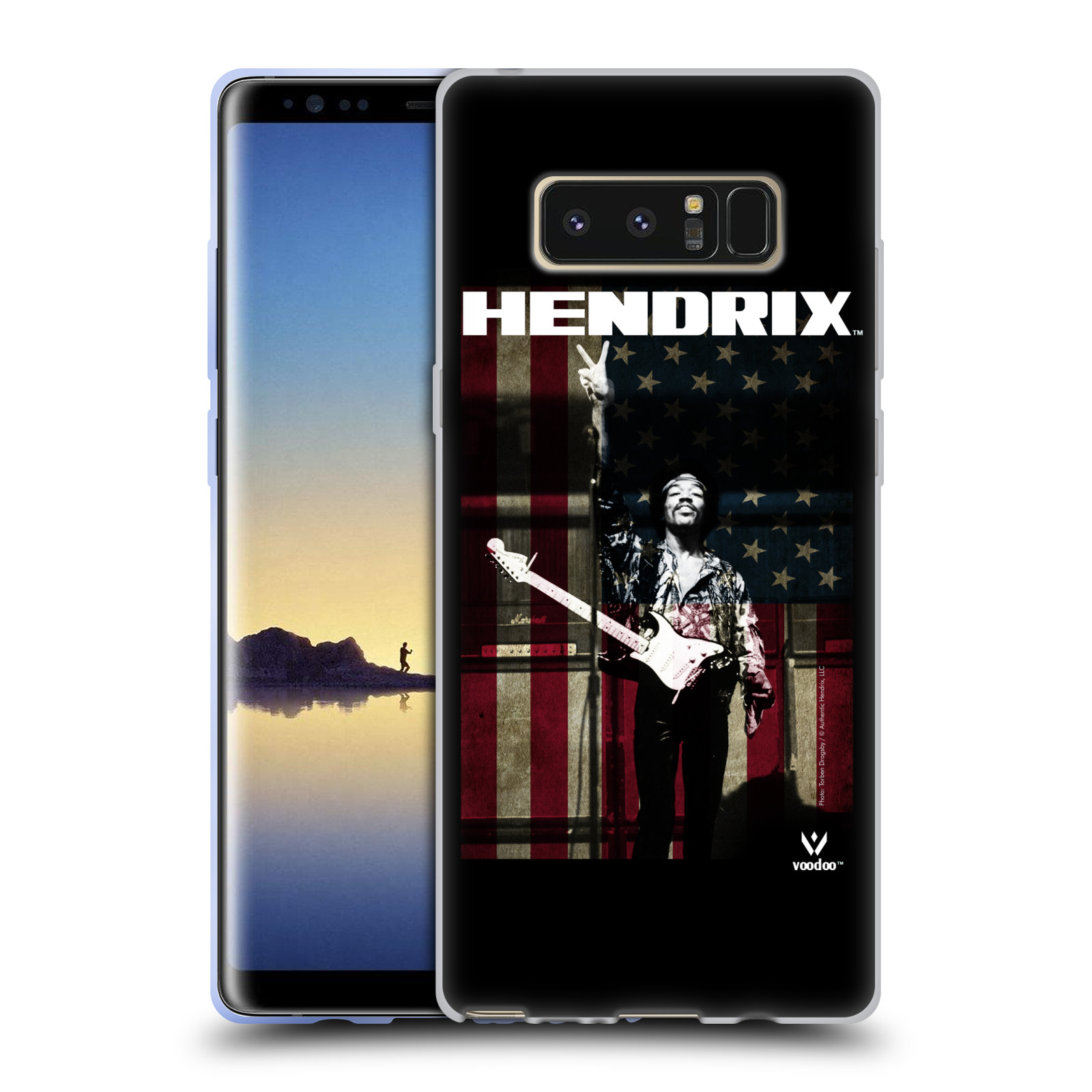 HEAD CASE silikonový obal na mobil Samsung Galaxy Note 8 Jimi Hendrix Americká vlajka