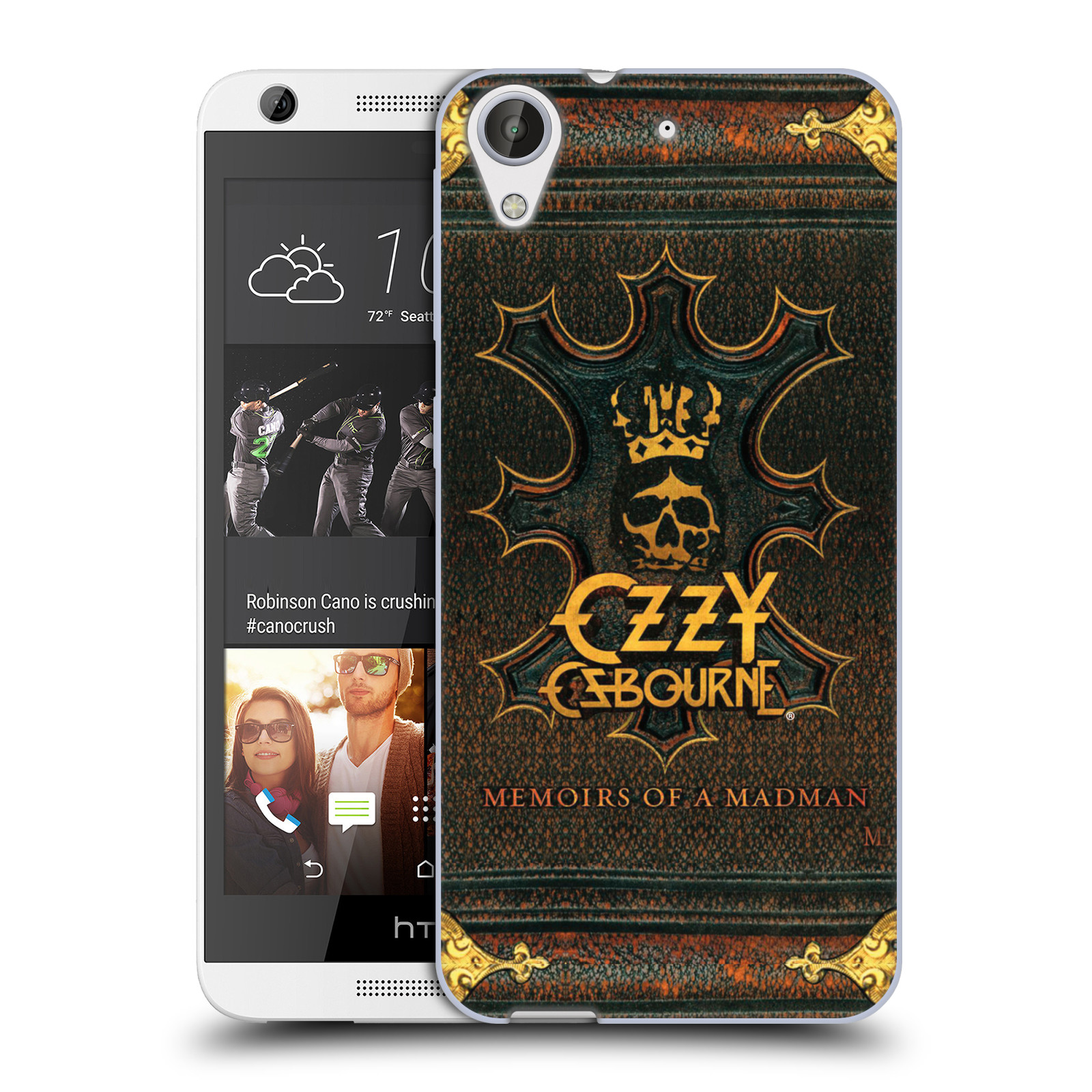HEAD CASE silikonový obal na mobil HTC Desire 626 zpěvák Ozzy Osbourne koruna