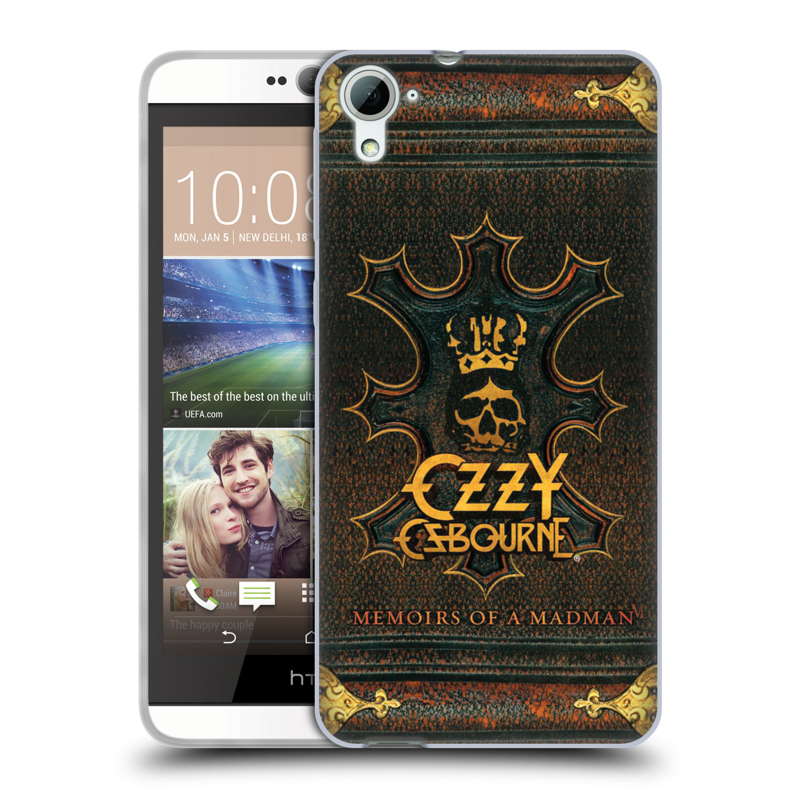 HEAD CASE silikonový obal na mobil HTC Desire 826 zpěvák Ozzy Osbourne koruna