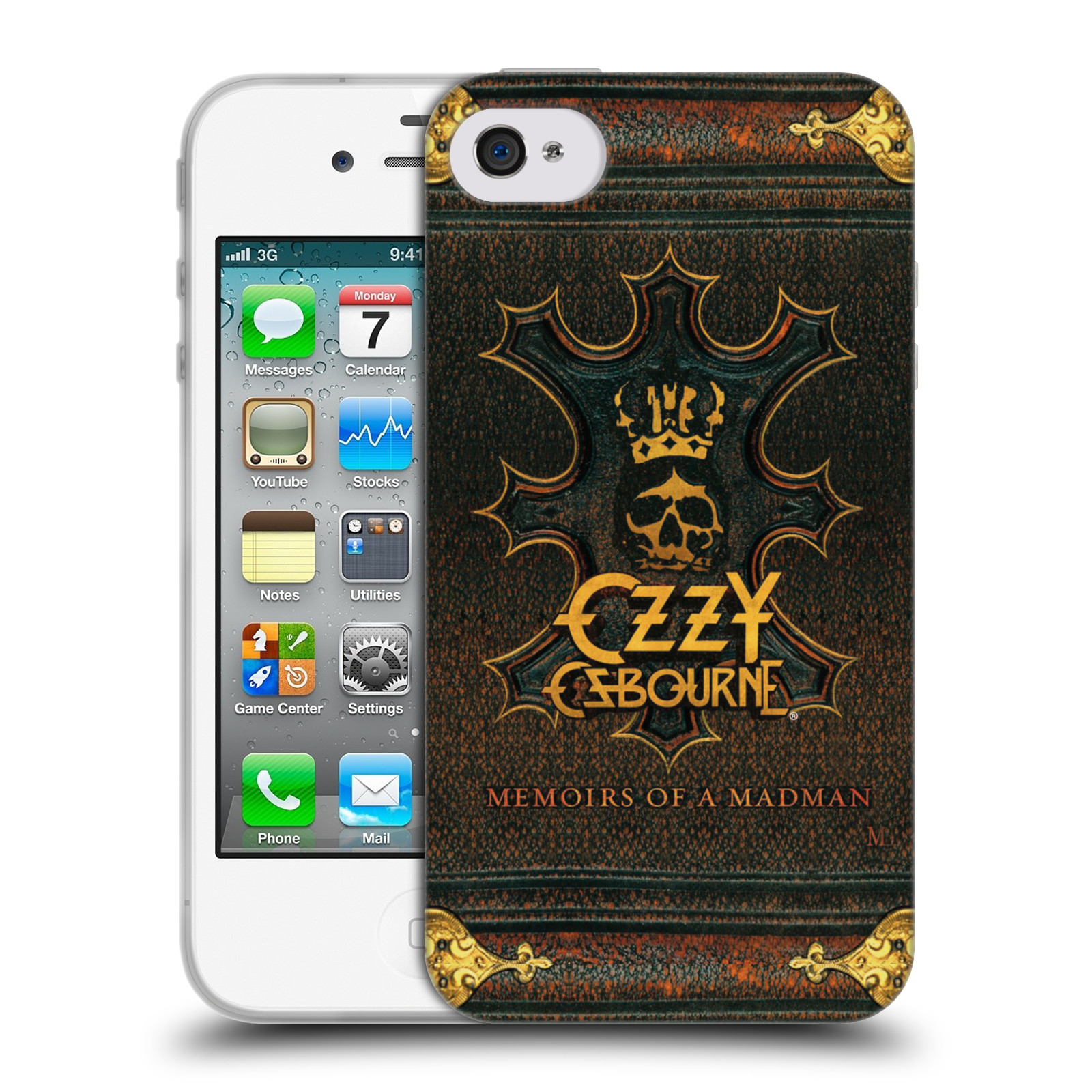 HEAD CASE silikonový obal na mobil Apple Iphone 4/4S zpěvák Ozzy Osbourne koruna