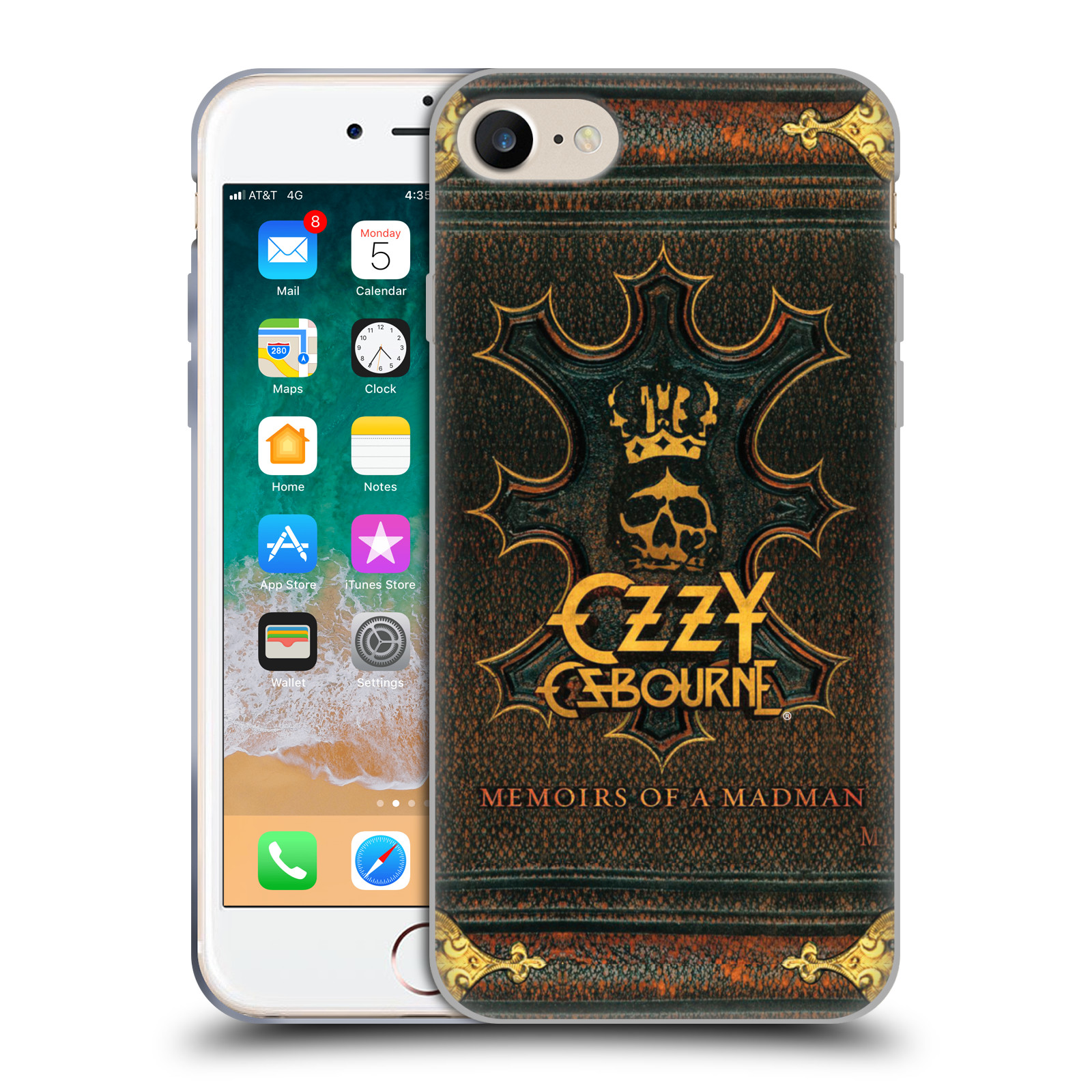 HEAD CASE silikonový obal na mobil Apple Iphone 7 zpěvák Ozzy Osbourne koruna