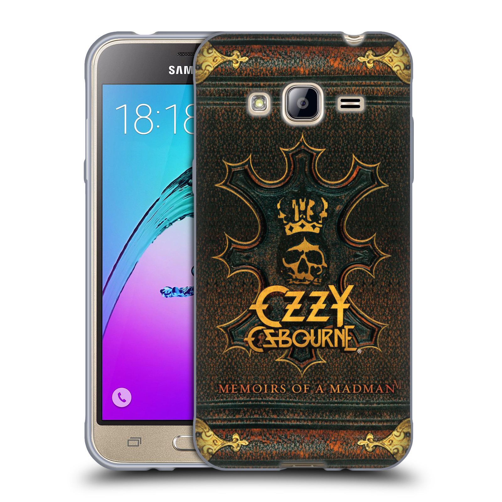 HEAD CASE silikonový obal na mobil Samsung Galaxy J3, J3 2016 zpěvák Ozzy Osbourne koruna