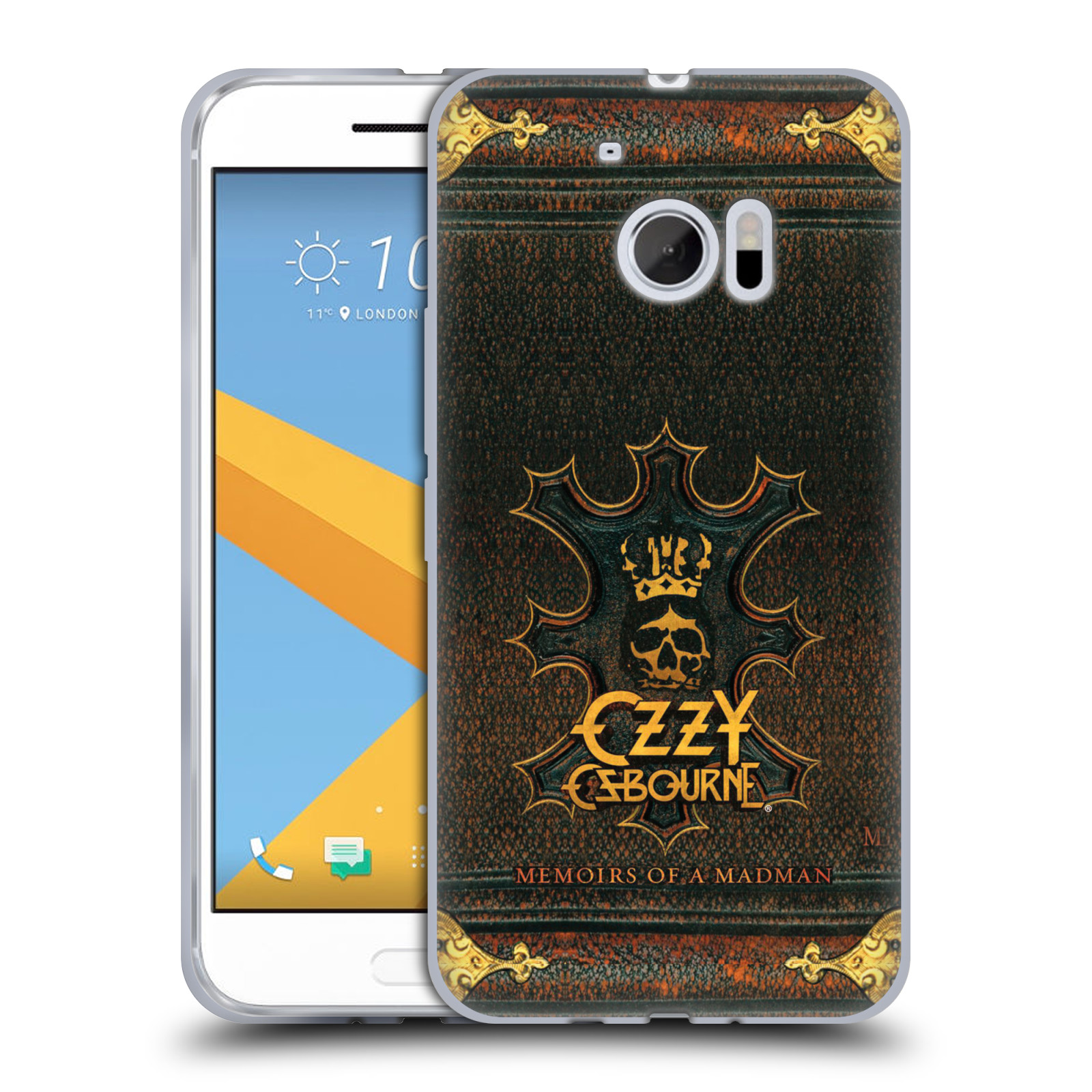 HEAD CASE silikonový obal na mobil HTC 10 zpěvák Ozzy Osbourne koruna