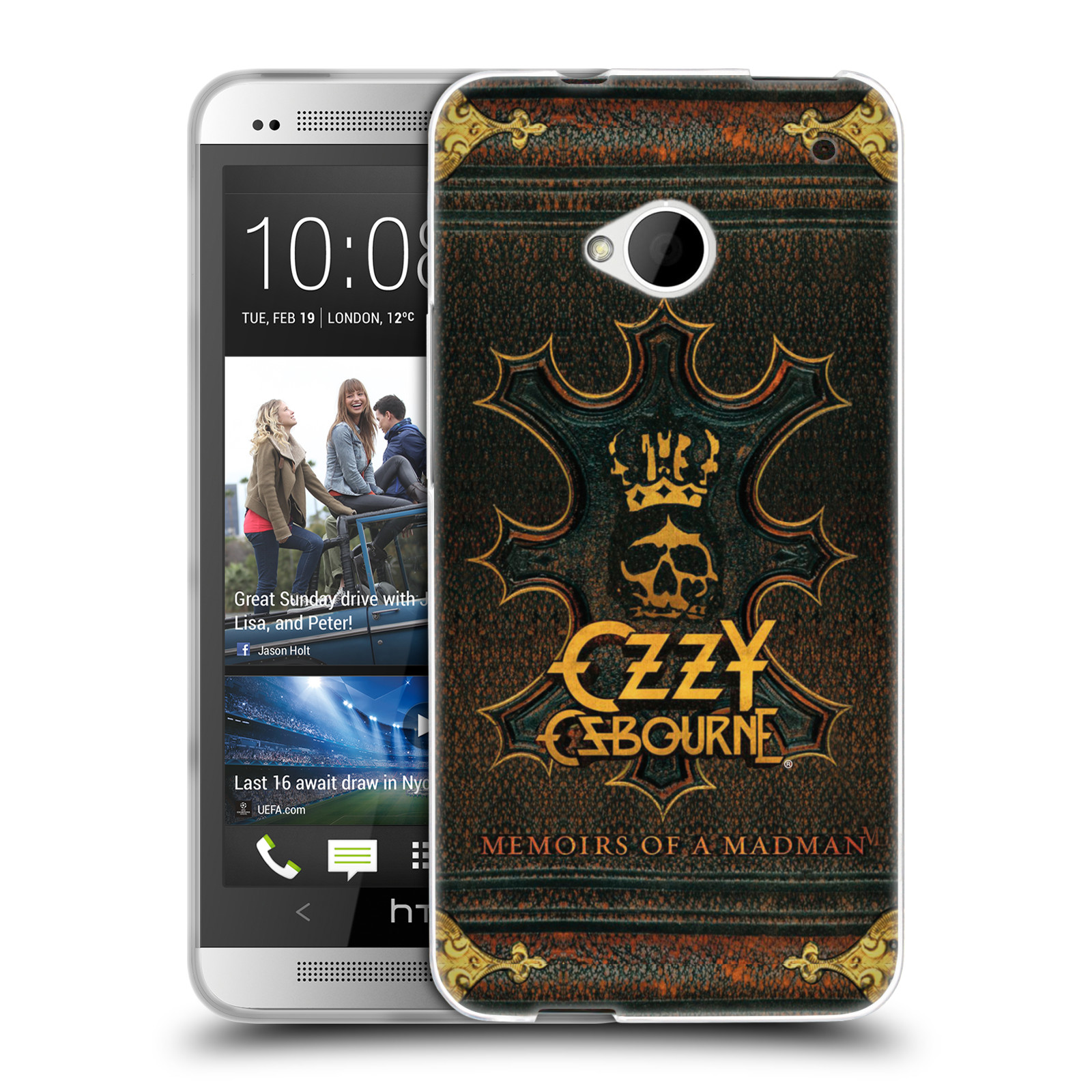 HEAD CASE silikonový obal na mobil HTC one M7 zpěvák Ozzy Osbourne koruna
