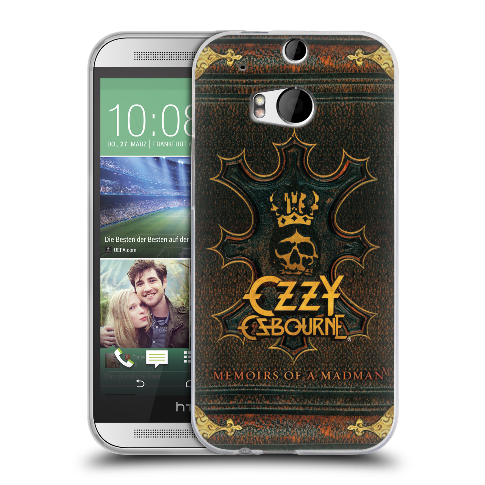 HEAD CASE silikonový obal na mobil HTC one M8 / M8s zpěvák Ozzy Osbourne koruna