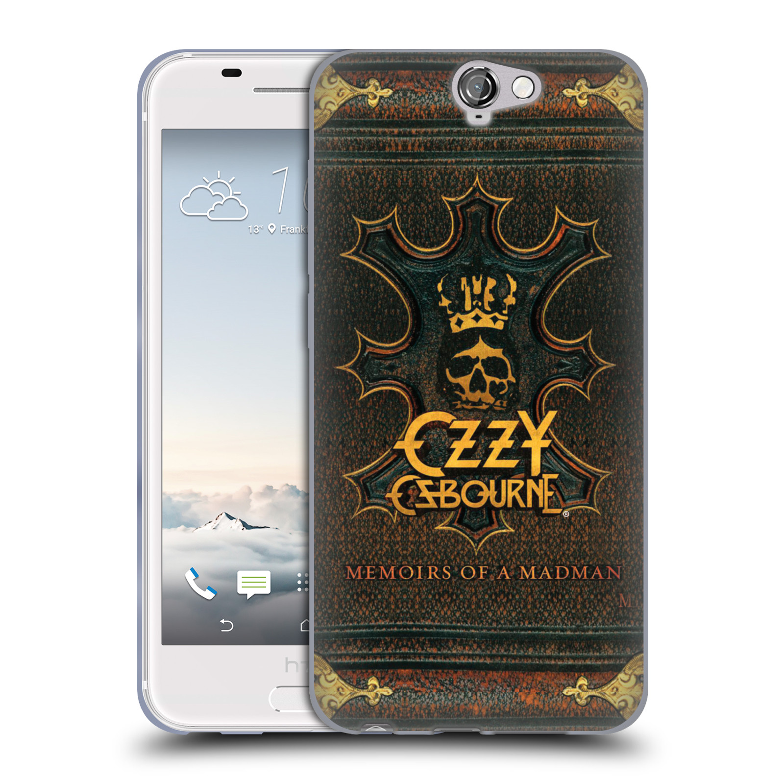 HEAD CASE silikonový obal na mobil HTC One A9 zpěvák Ozzy Osbourne koruna