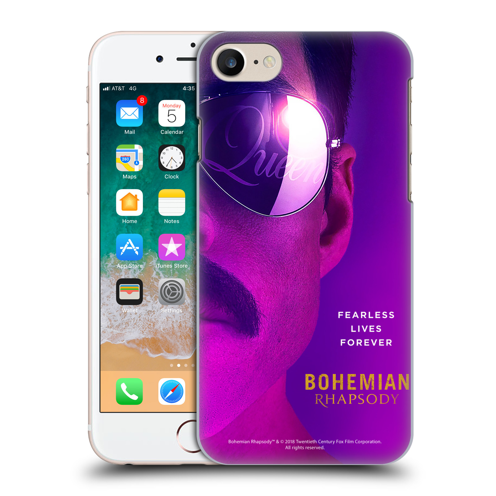 Pouzdro na mobil Apple Iphone 7/8 Filmový motiv Bohemian Rhapsody Queen Tvář