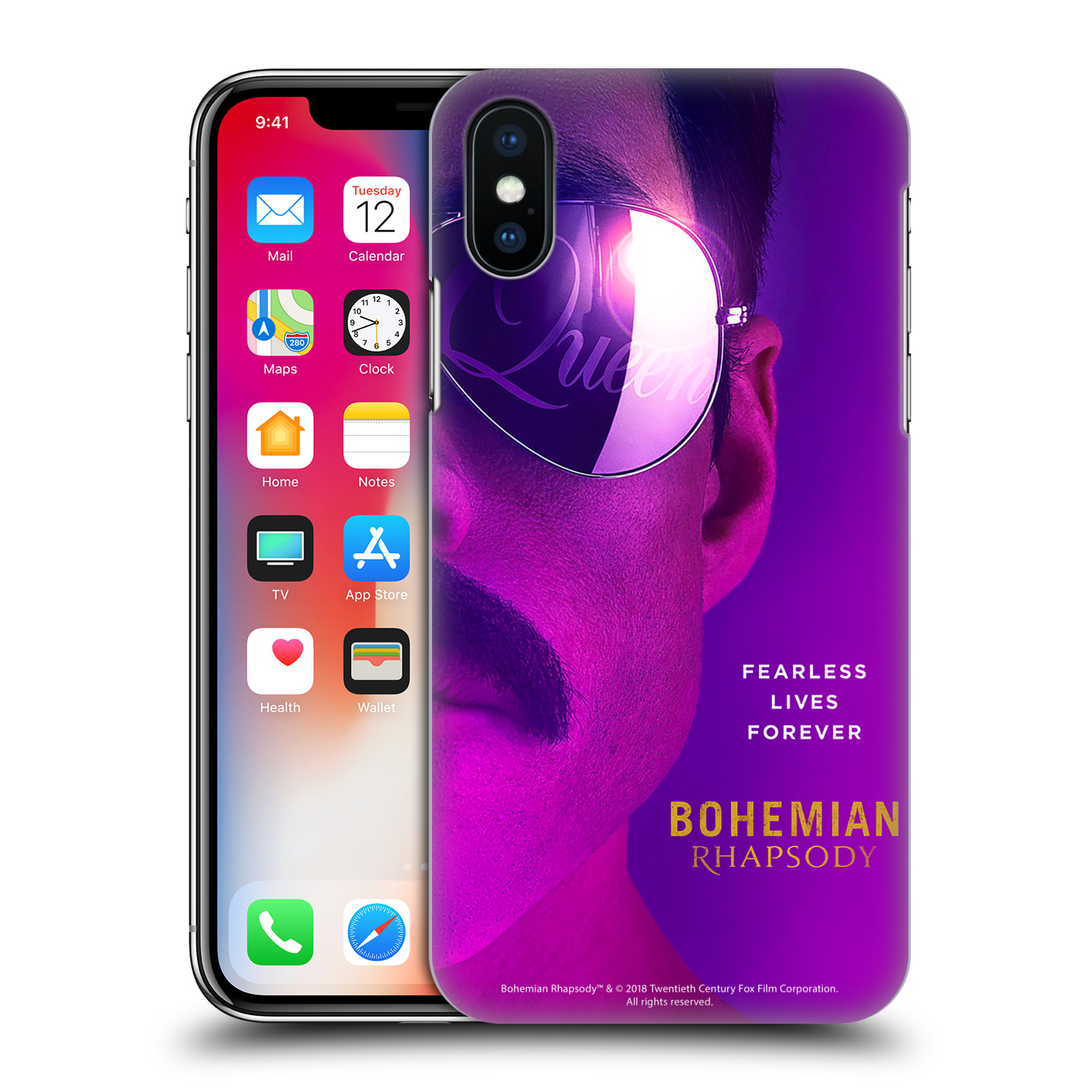 Pouzdro na mobil Apple Iphone X/XS Filmový motiv Bohemian Rhapsody Queen Tvář