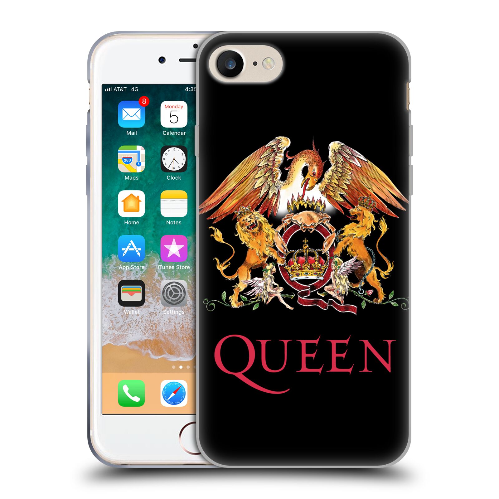 HEAD CASE silikonový obal na mobil Apple Iphone 7 kapela Queen znak