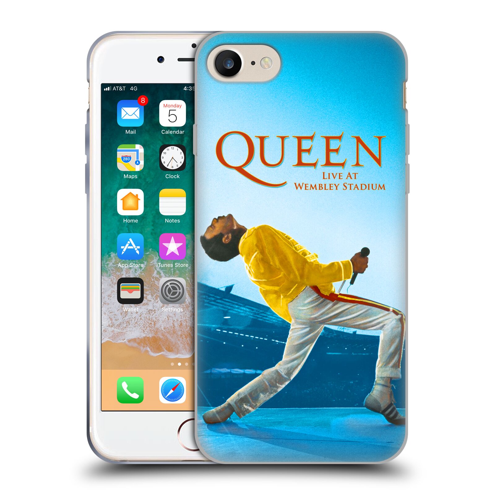 HEAD CASE silikonový obal na mobil Apple Iphone 8 zpěvák Queen skupina Freddie Mercury