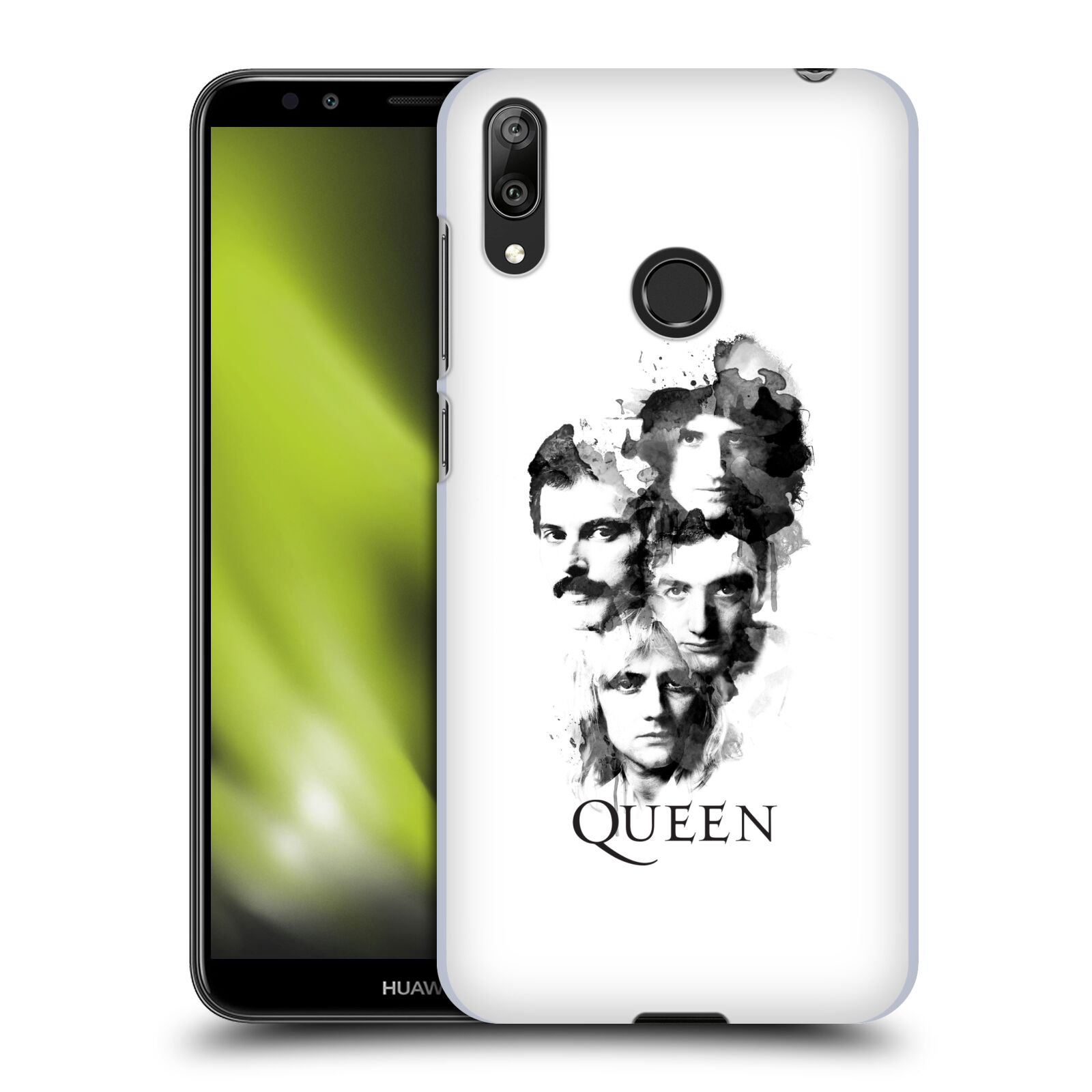Pouzdro na mobil Huawei Y7 2019 - Head Case - kapela Queen kreslené tváře
