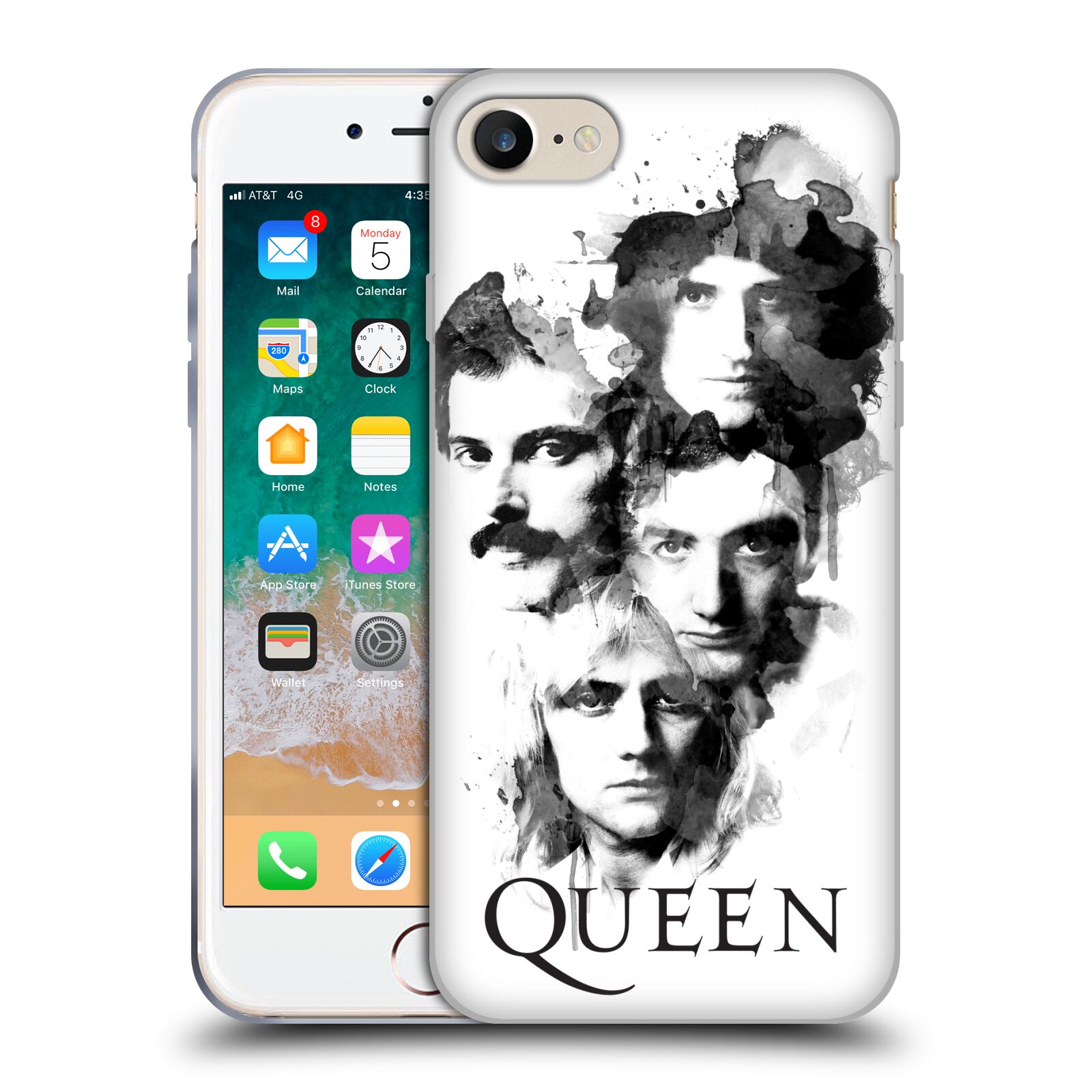 HEAD CASE silikonový obal na mobil Apple Iphone 8 kapela Queen kreslené tváře