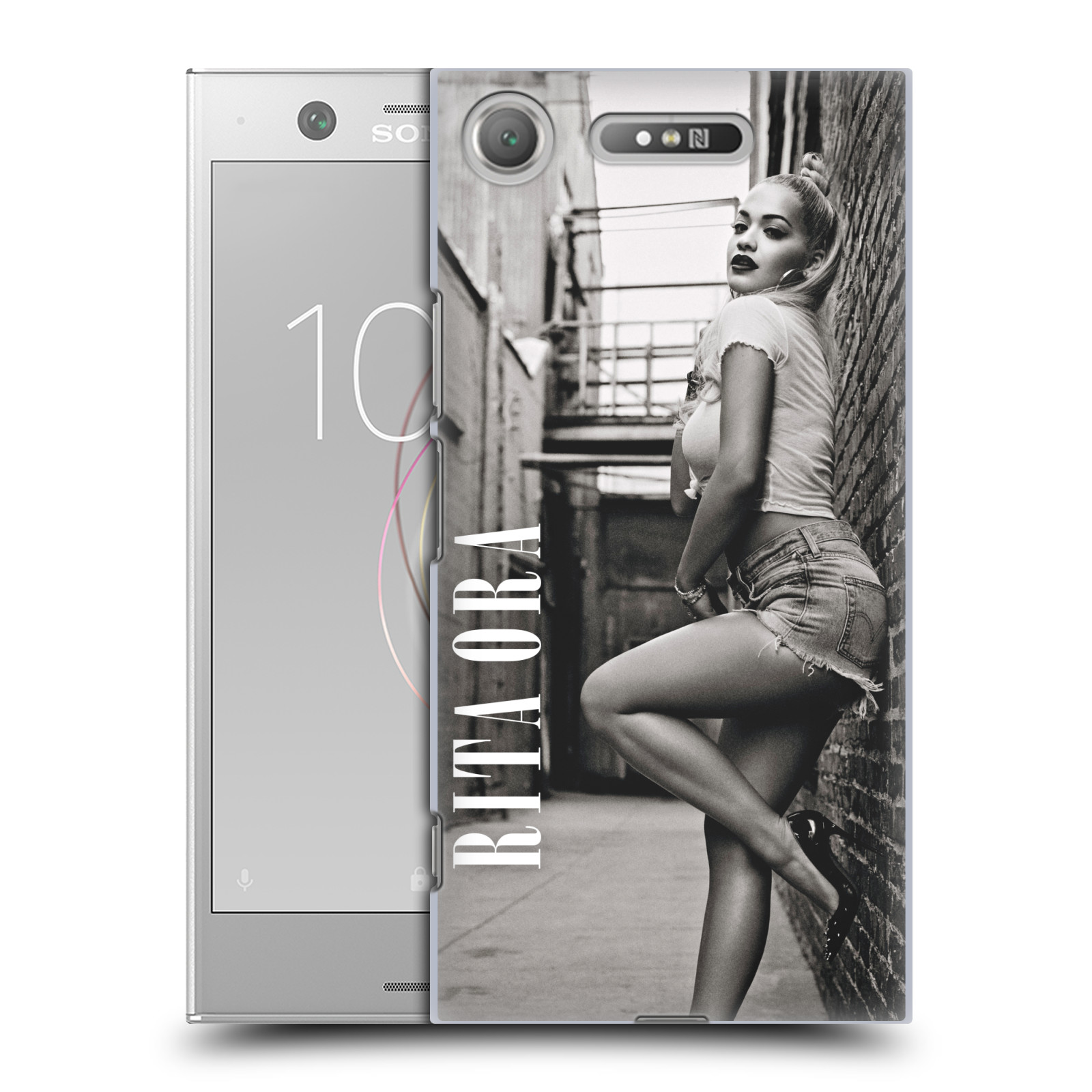 HEAD CASE plastový obal na mobil Sony Xperia XZ1 zpěvačka Rita Ora foto černobílá