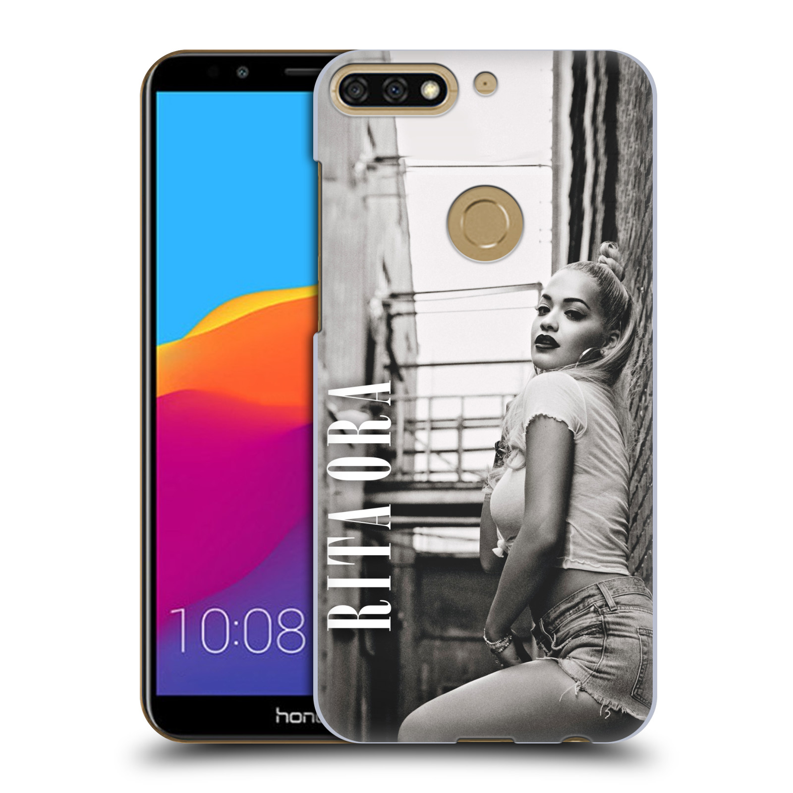 HEAD CASE plastový obal na mobil Honor 7c zpěvačka Rita Ora foto černobílá