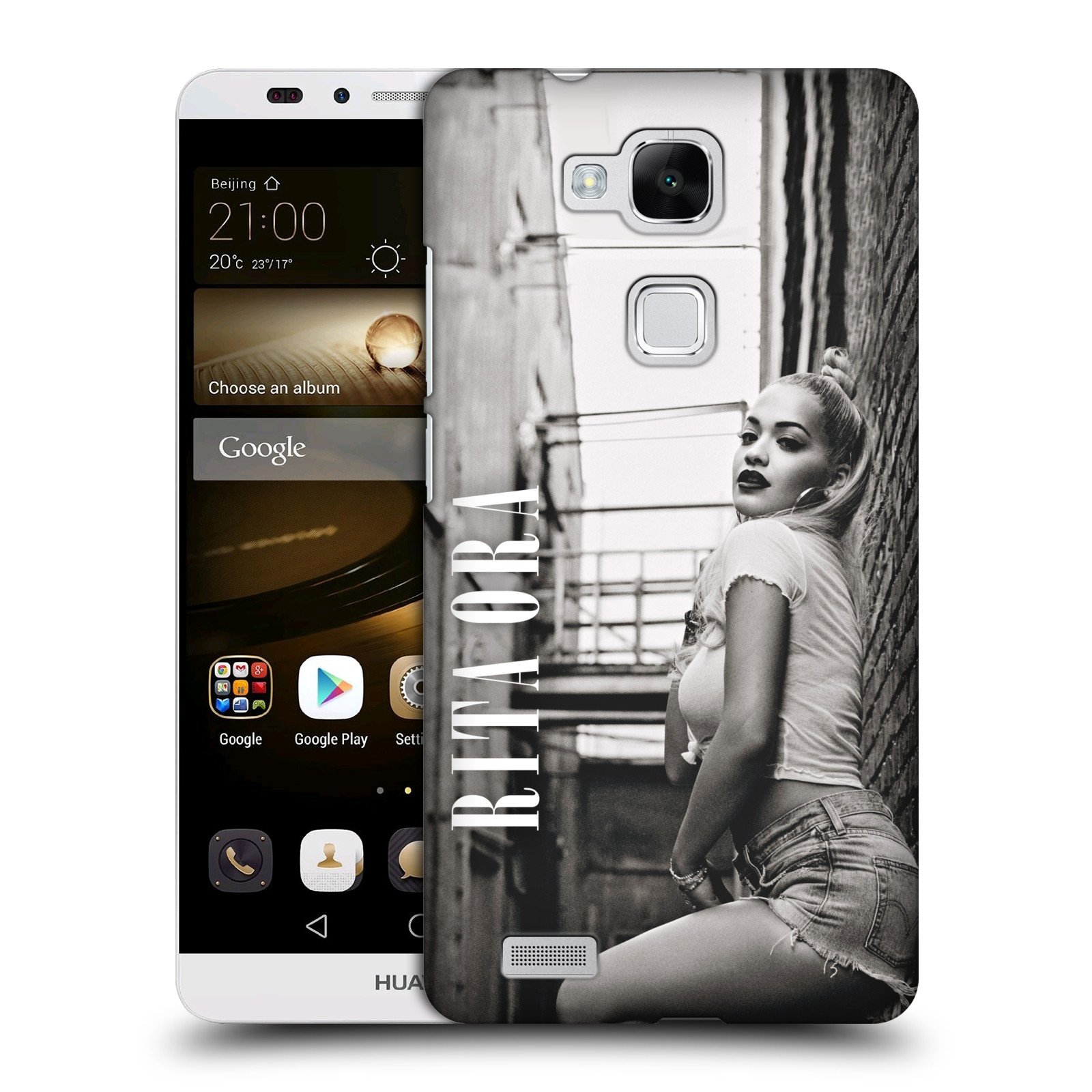 HEAD CASE plastový obal na mobil Huawei Mate 7 zpěvačka Rita Ora foto černobílá