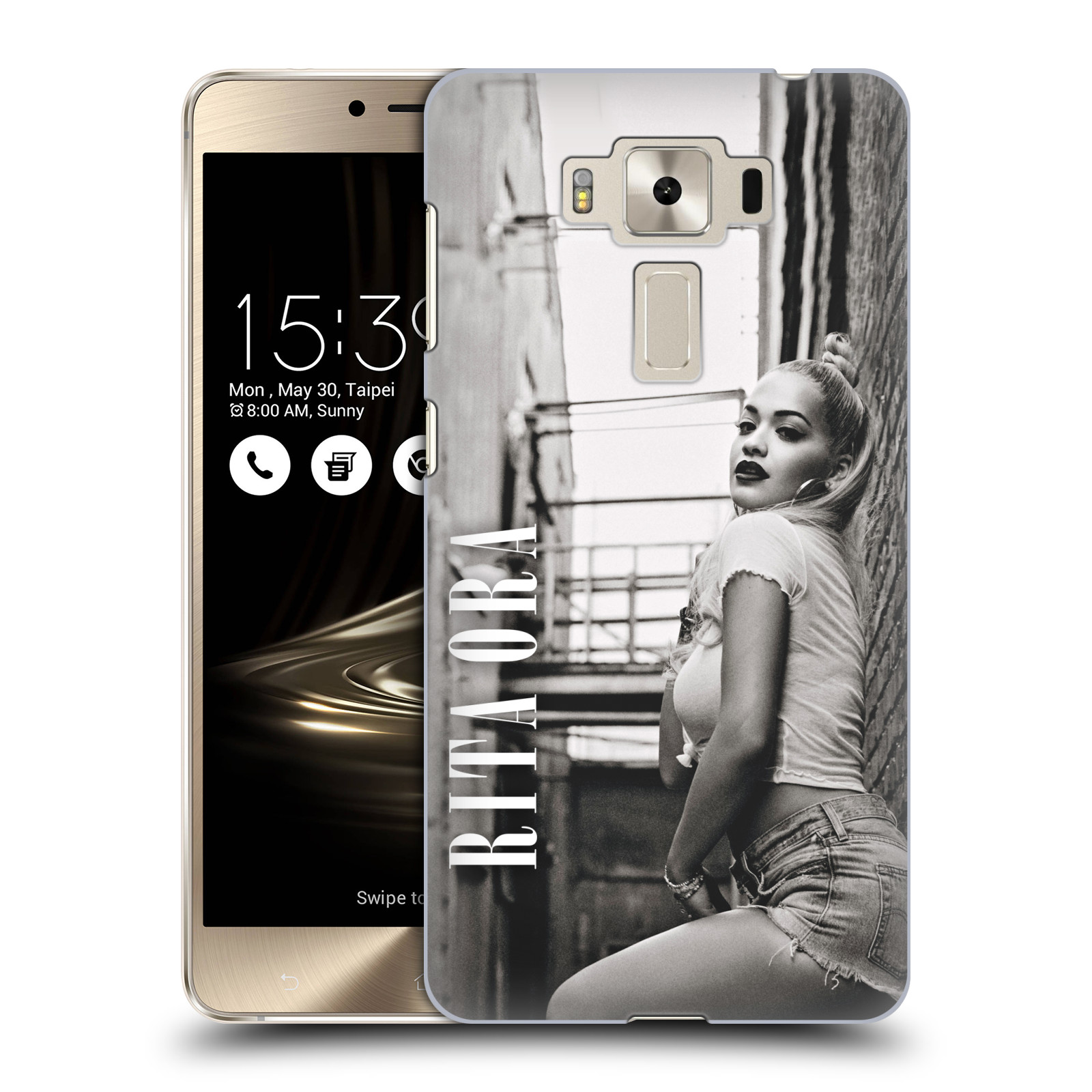 HEAD CASE plastový obal na mobil Asus Zenfone 3 DELUXE ZS550KL zpěvačka Rita Ora foto černobílá