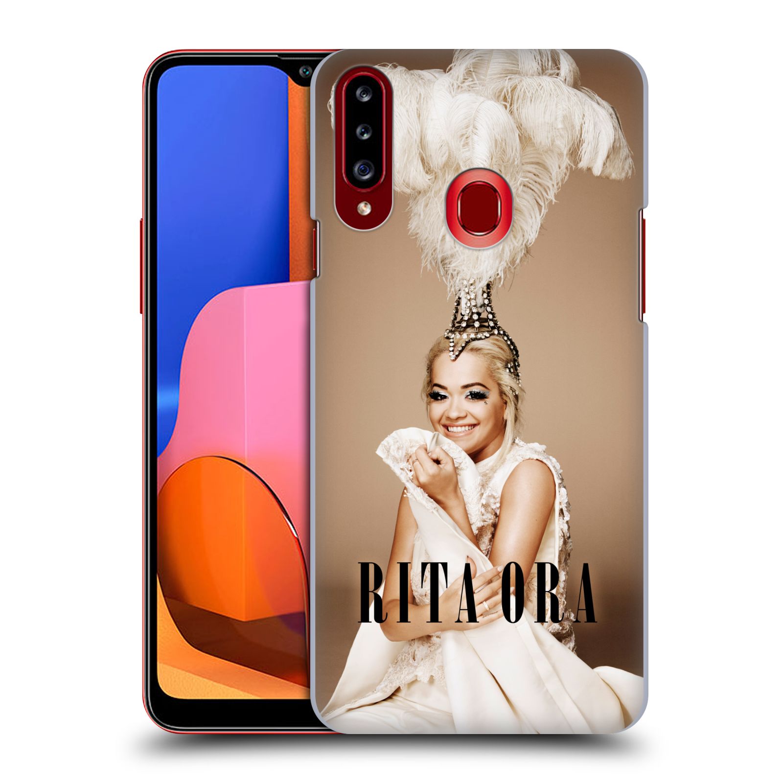 HEAD CASE plastový obal na mobil Samsung Galaxy A20s zpěvačka Rita Ora peří