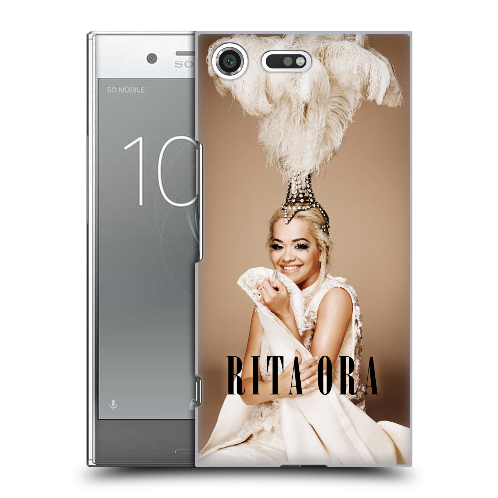 HEAD CASE plastový obal na mobil Sony Xperia XZ PREMIUM zpěvačka Rita Ora peří