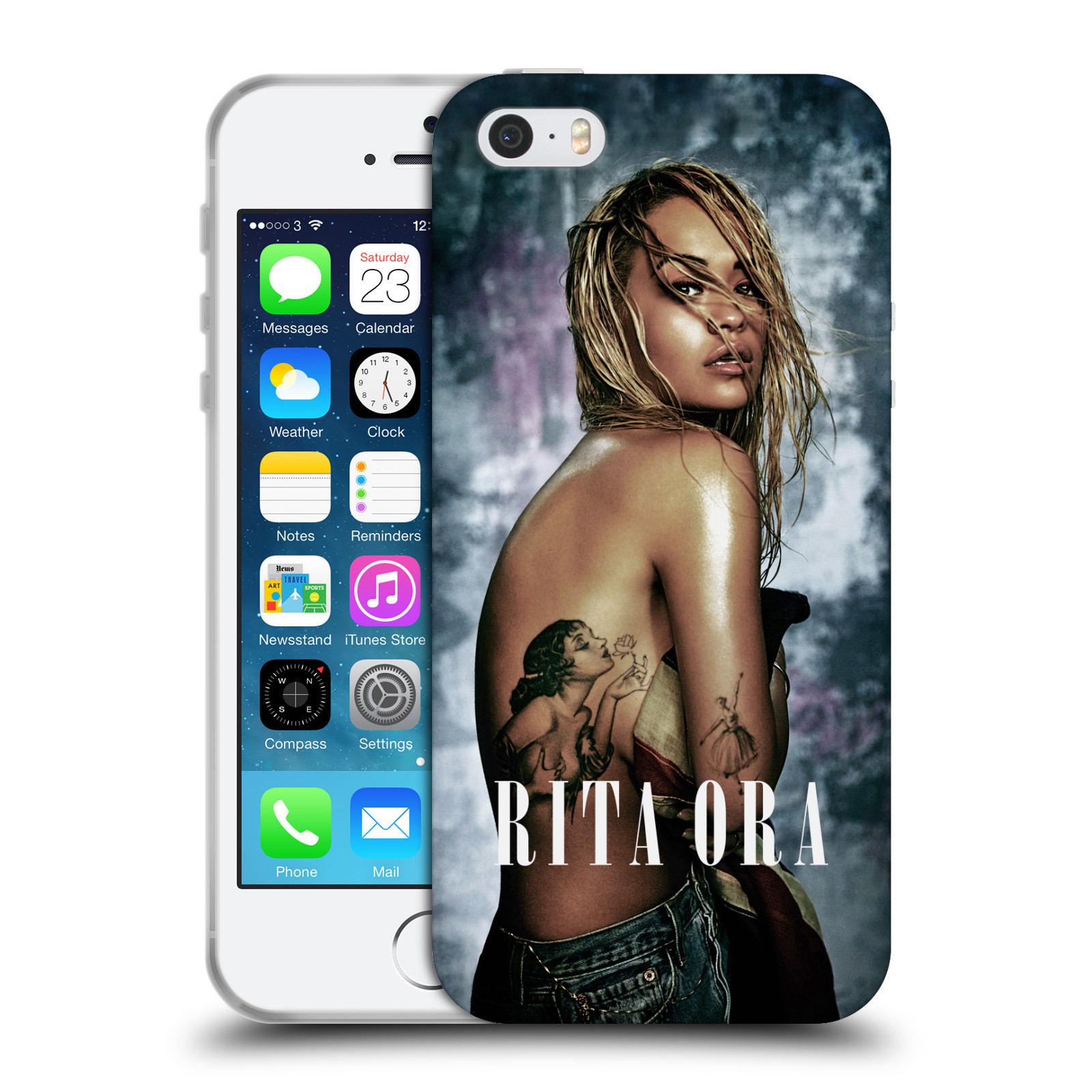 HEAD CASE silikonový obal na mobil Apple Iphone 5/5S zpěvačka Rita Ora tetováni na těle