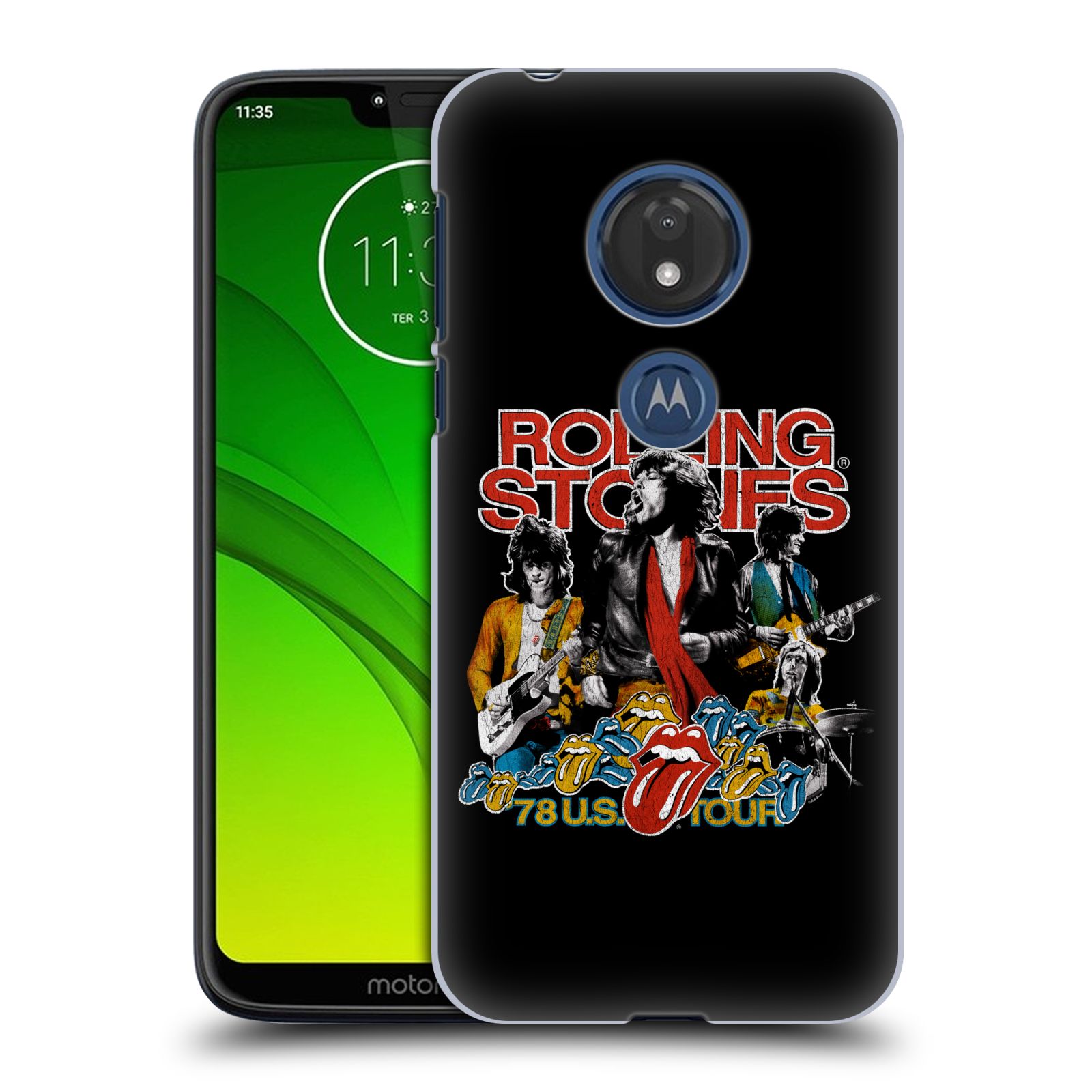 Pouzdro na mobil Motorola Moto G7 Play rocková skupina Rolling Stones barevný motiv