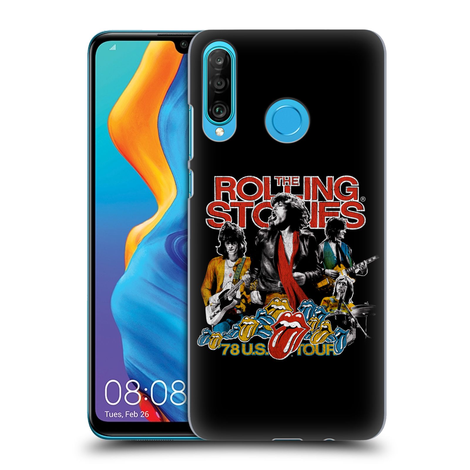Pouzdro na mobil Huawei P30 LITE - HEAD CASE - rocková skupina Rolling Stones barevný motiv