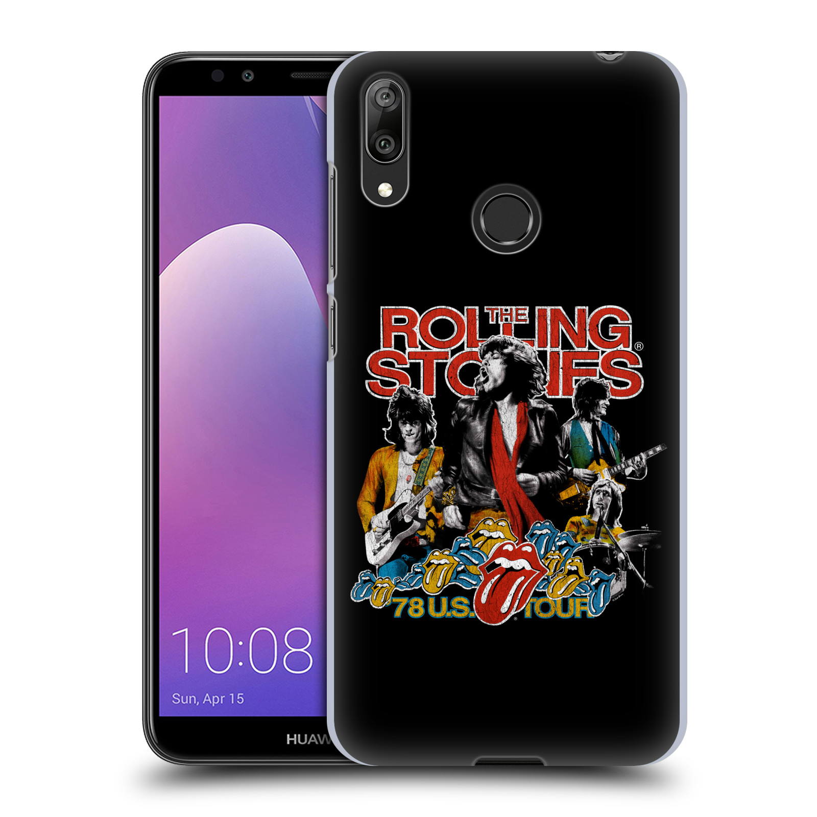 Pouzdro na mobil Huawei Y7 2019 - Head Case - rocková skupina Rolling Stones barevný motiv