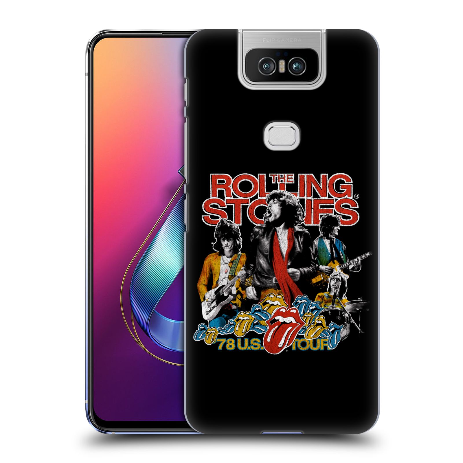 Pouzdro na mobil Asus Zenfone 6 ZS630KL - HEAD CASE - rocková skupina Rolling Stones barevný motiv