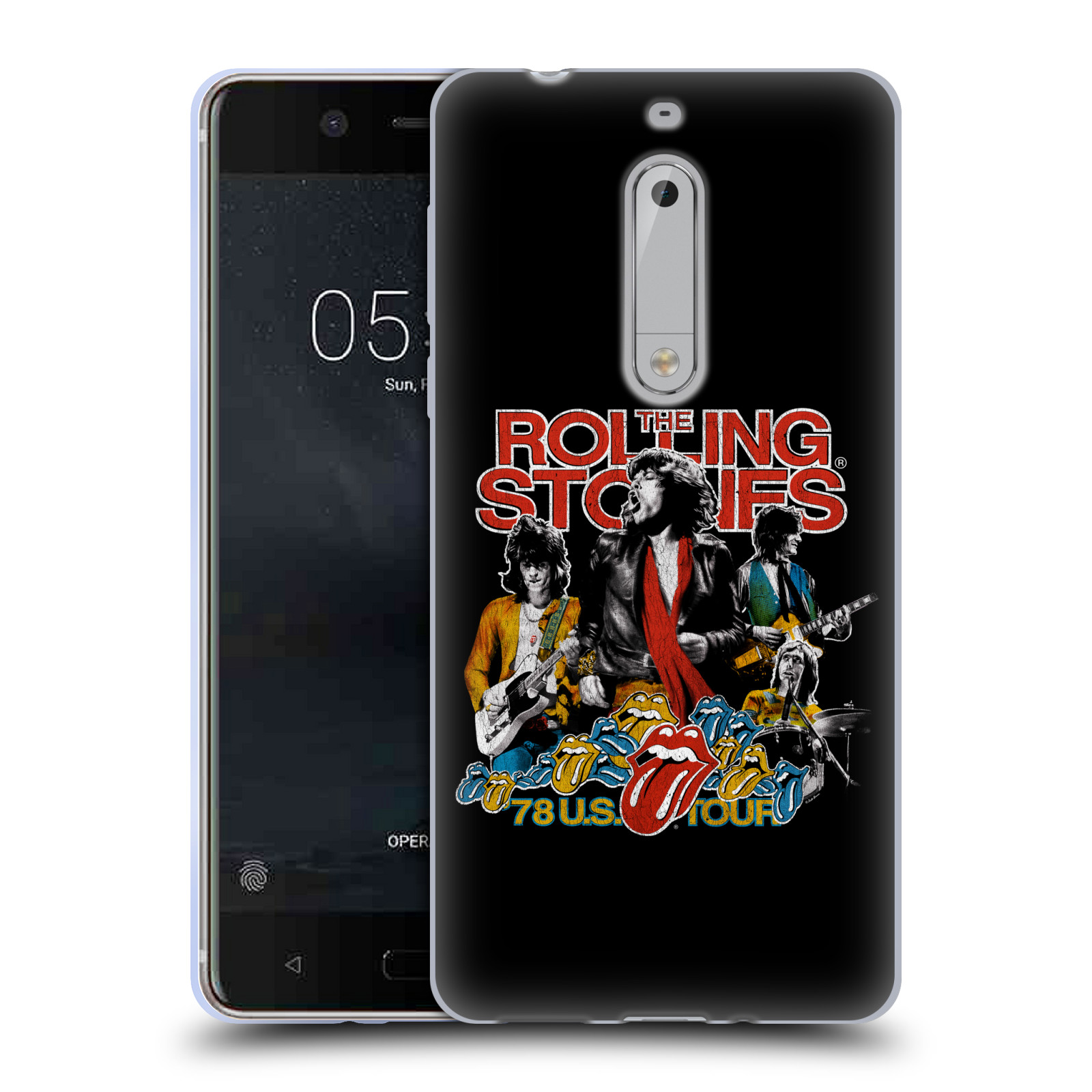HEAD CASE silikonový obal na mobil Nokia 5 rocková skupina Rolling Stones barevný motiv
