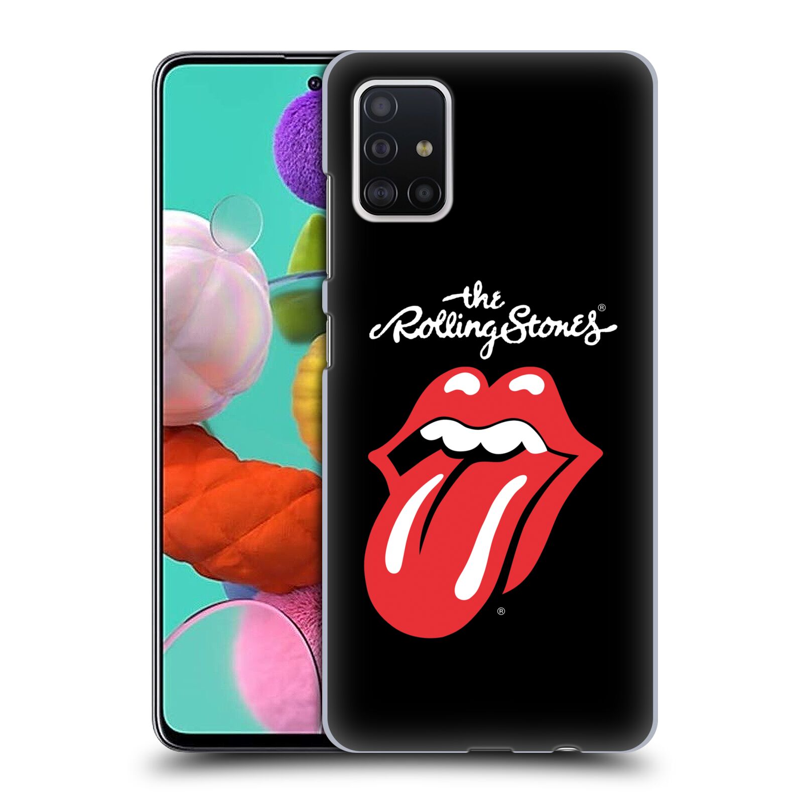 Pouzdro na mobil Samsung Galaxy A51 - HEAD CASE - rocková skupina Rolling Stones znak černá a červená