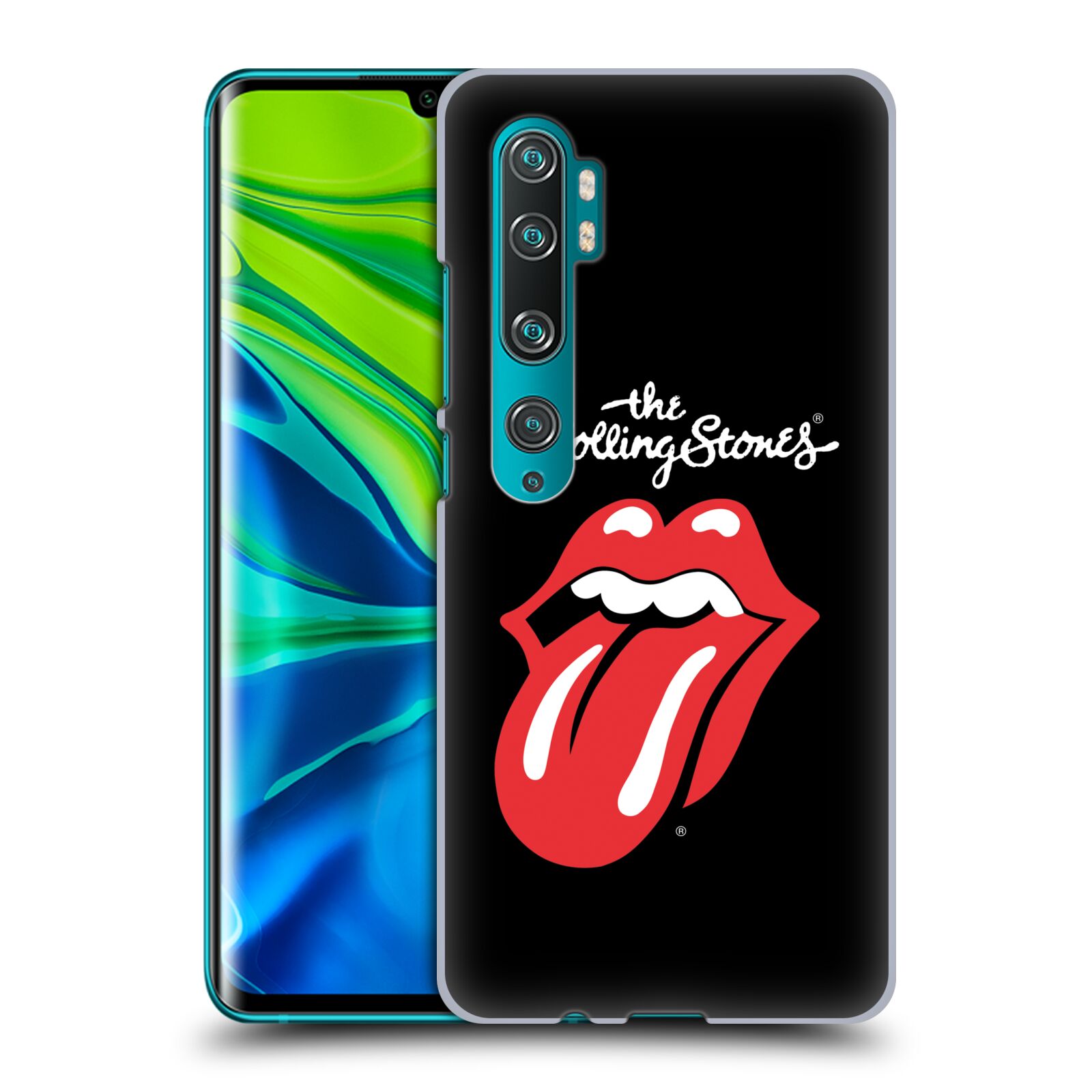 Pouzdro na mobil Xiaomi Mi Note 10 / Mi Note 10 PRO - HEAD CASE - rocková skupina Rolling Stones znak černá a červená