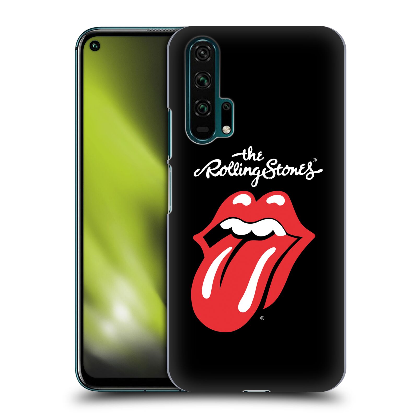 Pouzdro na mobil Honor 20 PRO - HEAD CASE - rocková skupina Rolling Stones znak černá a červená