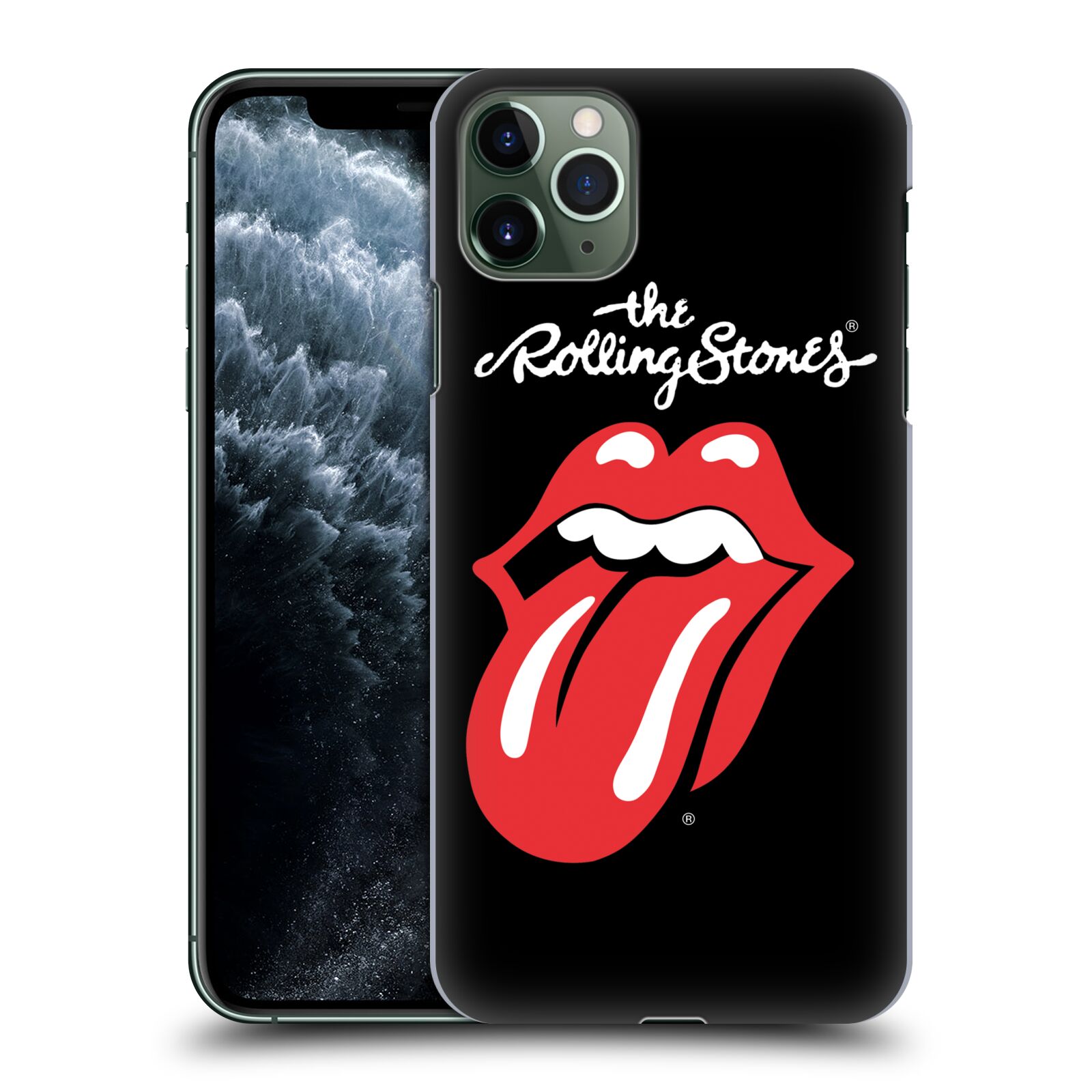Pouzdro na mobil Apple Iphone 11 PRO MAX - HEAD CASE - rocková skupina Rolling Stones znak černá a červená