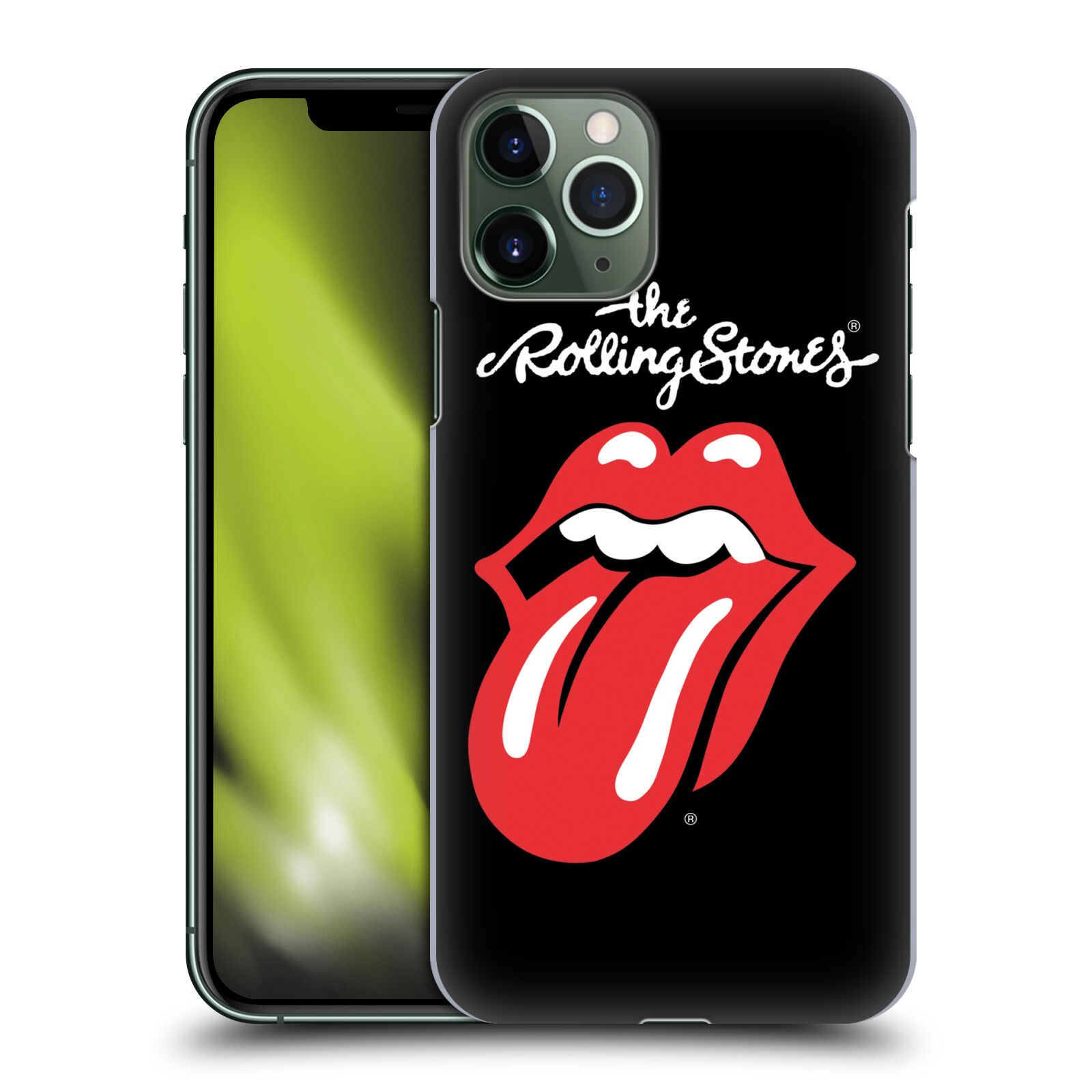 Pouzdro na mobil Apple Iphone 11 PRO - HEAD CASE - rocková skupina Rolling Stones znak černá a červená