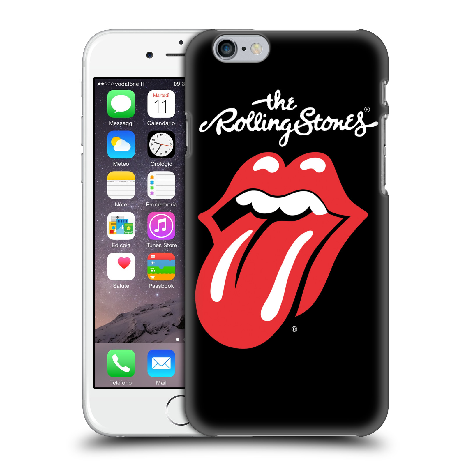 Plastové pouzdro pro mobil Apple Iphone 6/6S rocková skupina Rolling Stones znak černá a červená