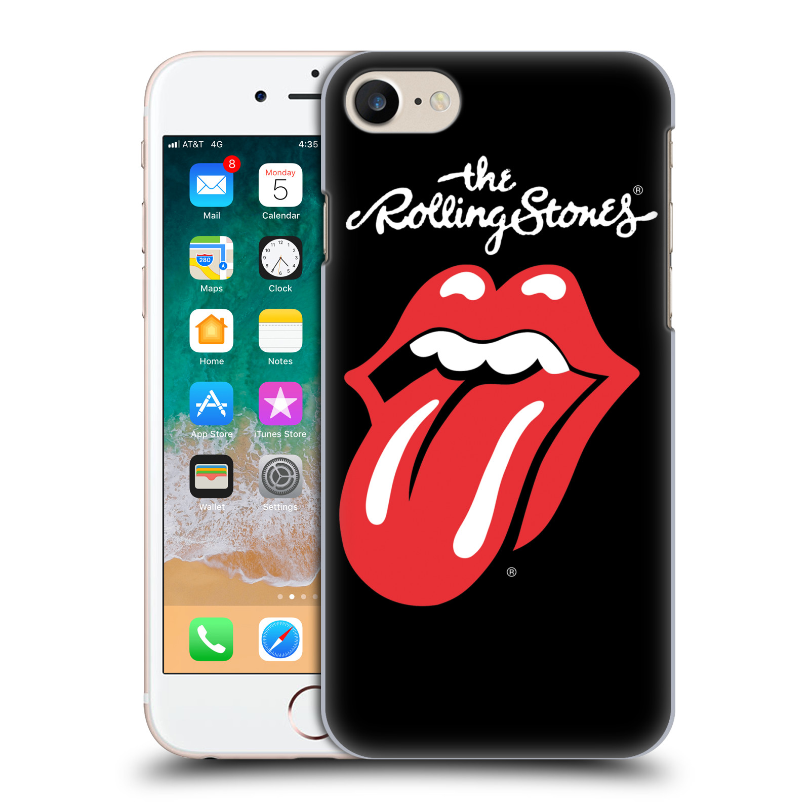 Plastové pouzdro pro mobil Apple Iphone 7/8/SE 2020 rocková skupina Rolling Stones znak černá a červená