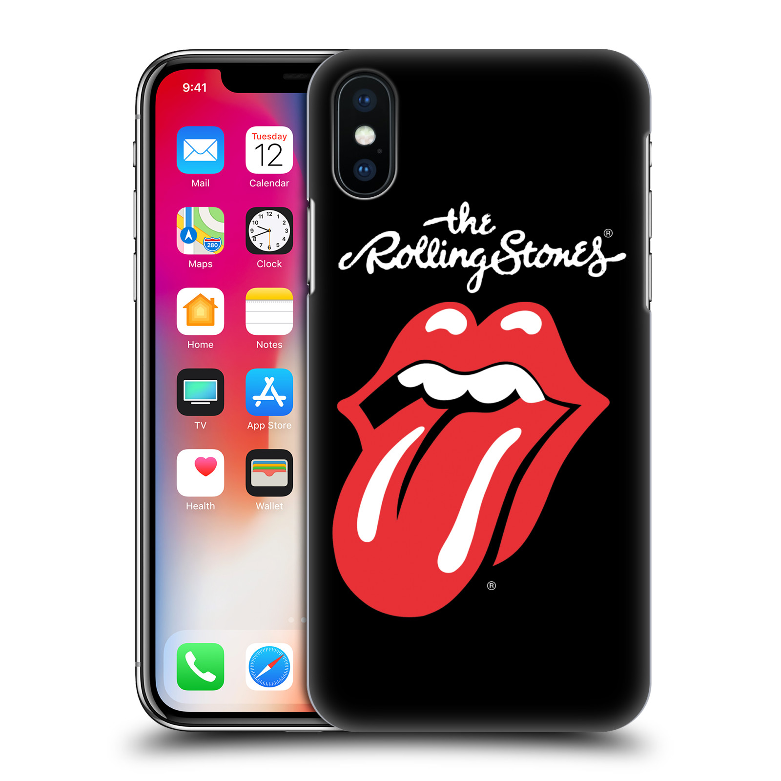 HEAD CASE plastový obal na mobil Apple Iphone X / XS rocková skupina Rolling Stones znak černá a červená