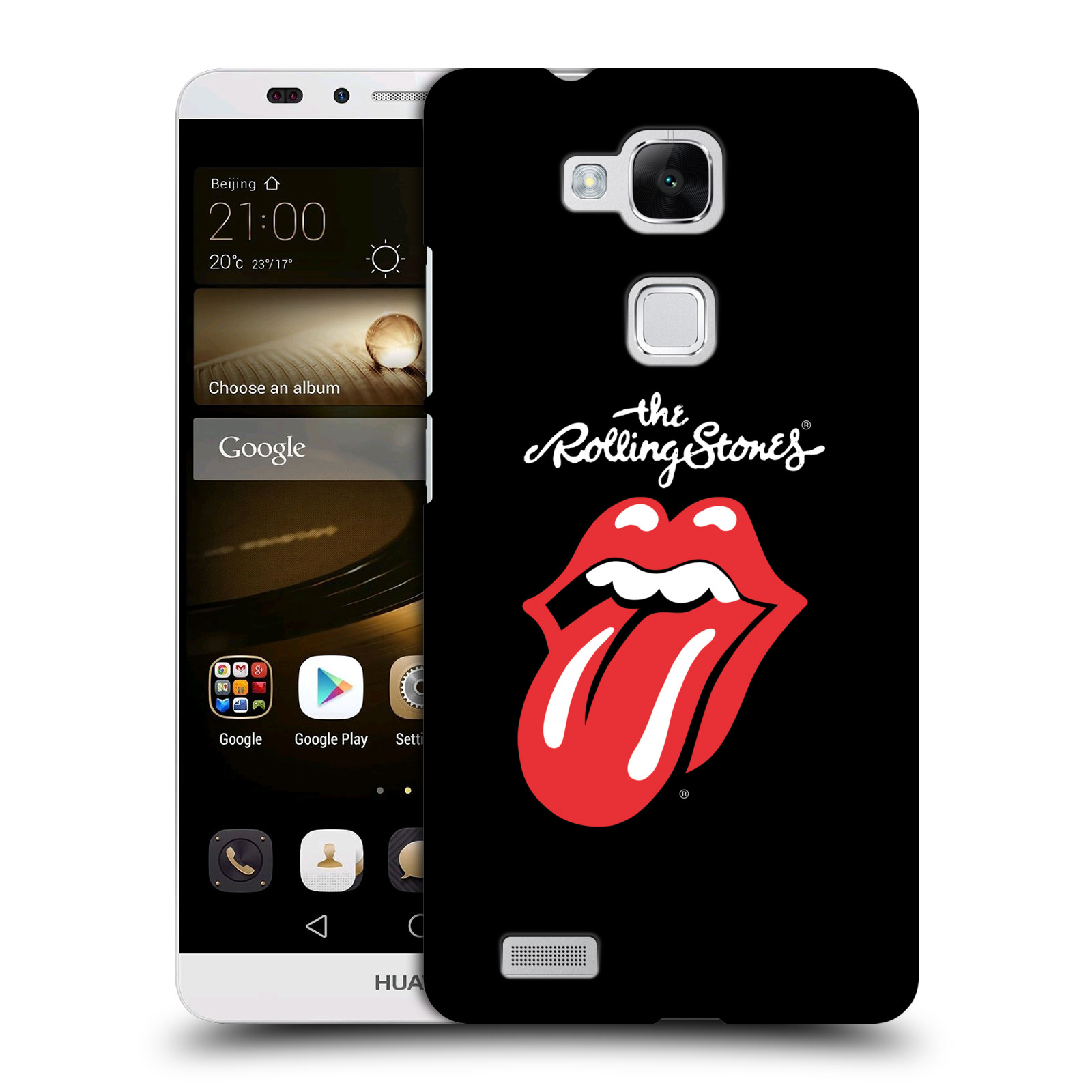 HEAD CASE plastový obal na mobil Huawei Mate 7 rocková skupina Rolling Stones znak černá a červená